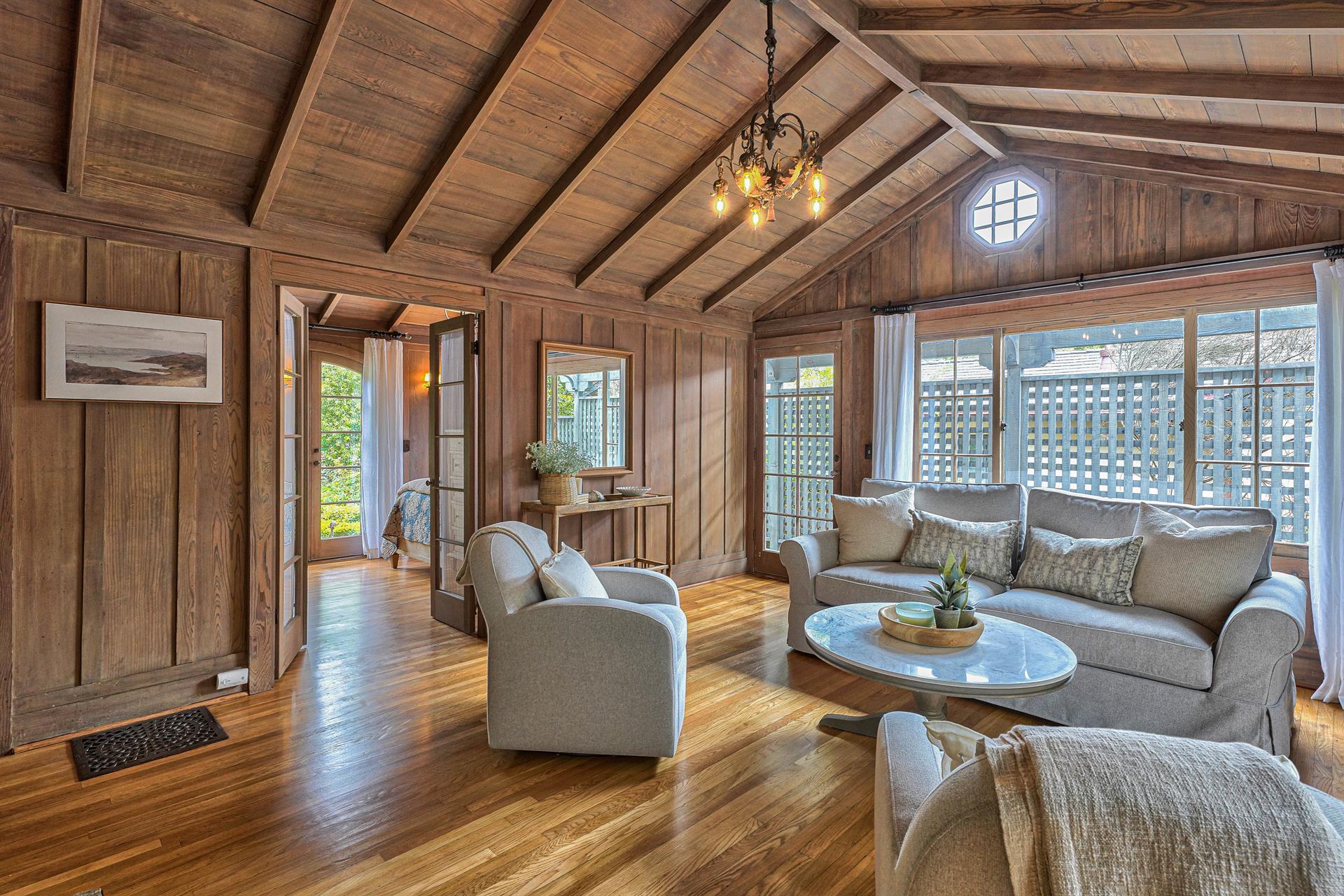 Beautiful Wood Interior, Gas Fireplace with Carmel Stone, TV