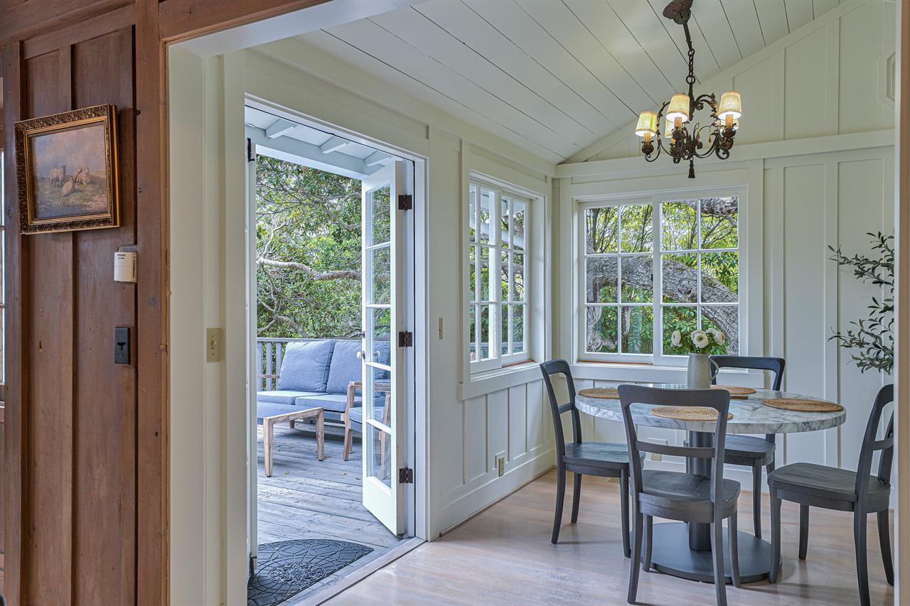 Dining Area, French Doors to Back Patio with Outdoor Seating