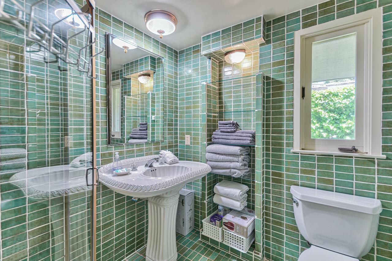 Hall Bathroom with Custom Tile, Standing Shower