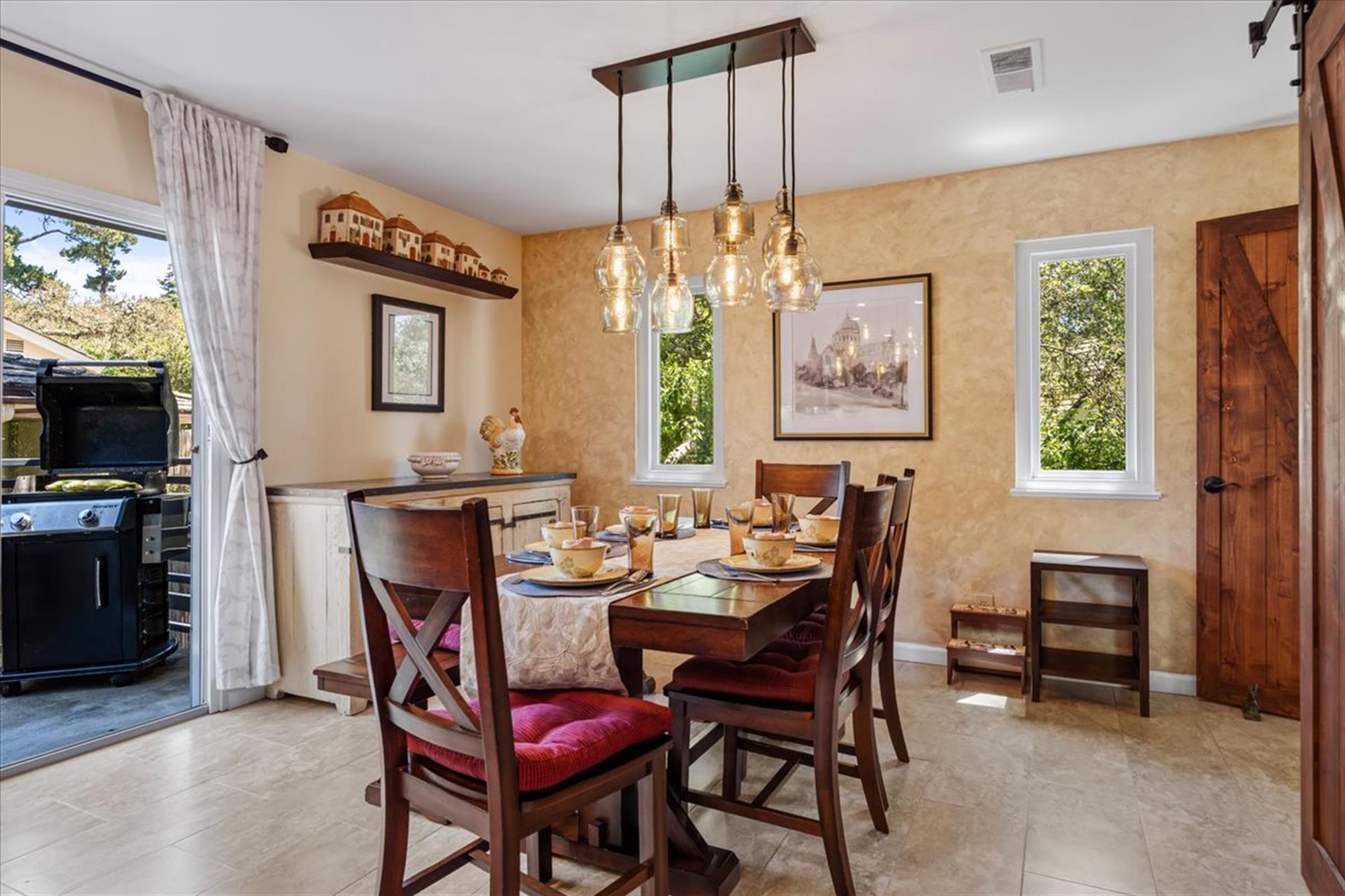 Dining Area has Access to a Balcony with a Gas BBQ Grill
