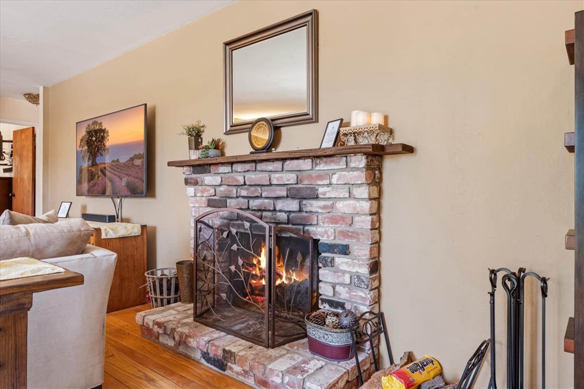 Living Room has a WoodBurning Fireplace