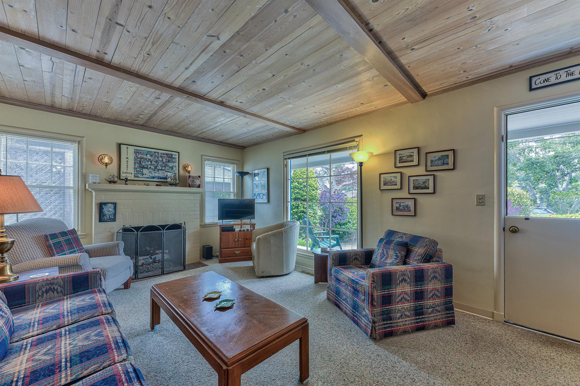 Warm and Homey Living Room with Gas Fireplace