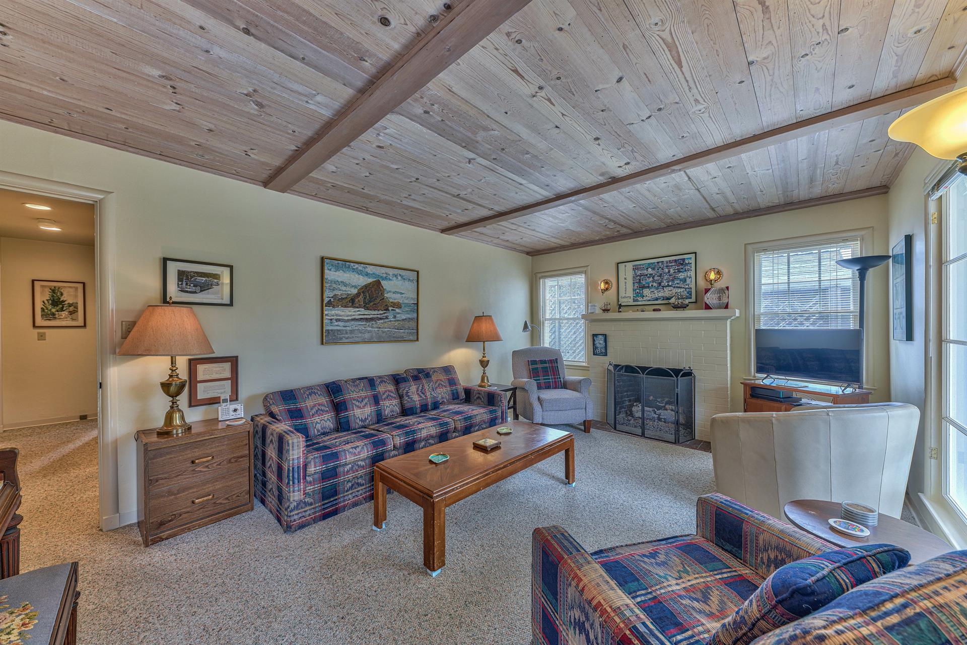Warm, Comfortable Living Room with Gas Fireplace