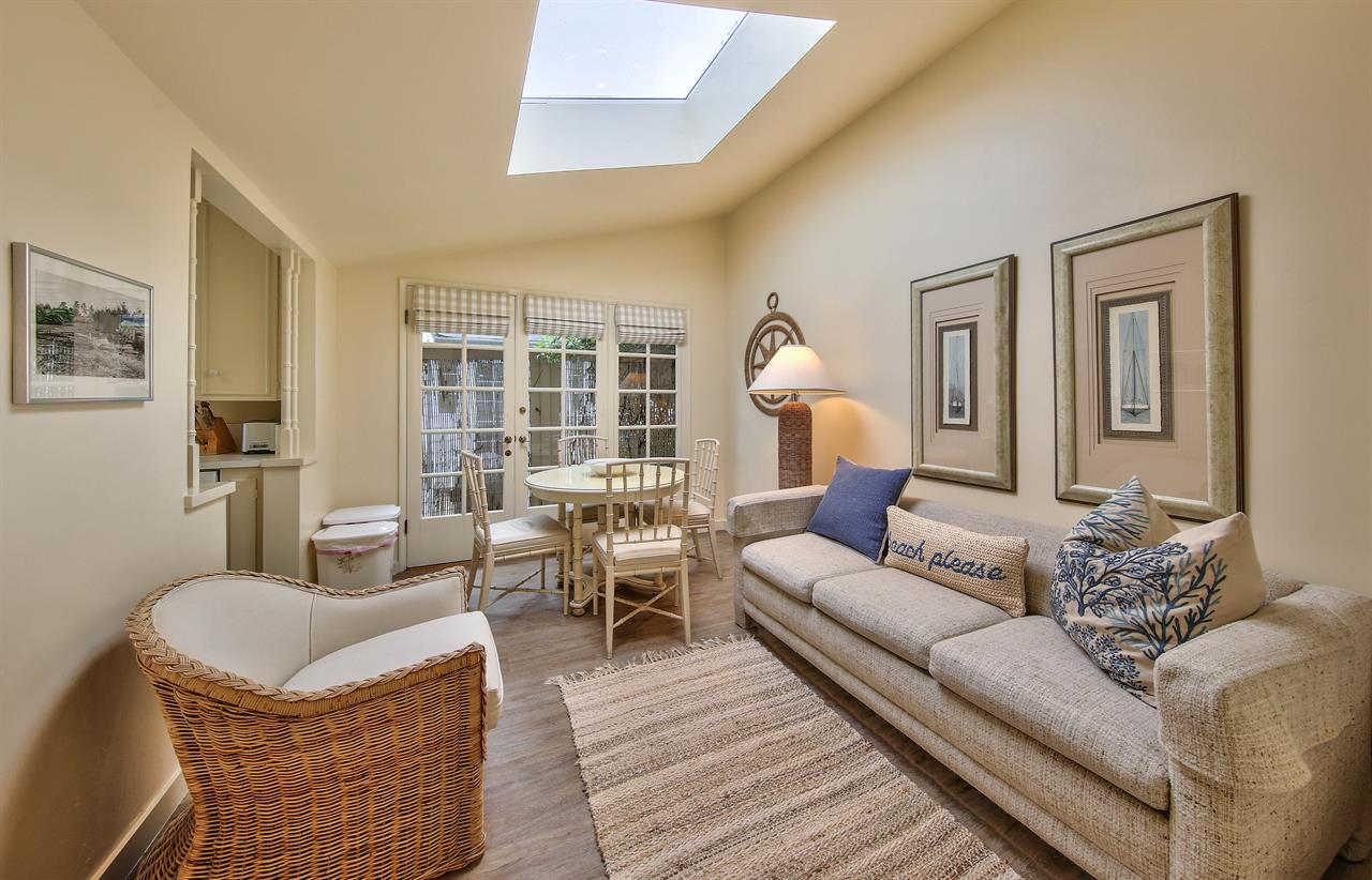 Den with GameBreakfast Table, French Doors and Skylight