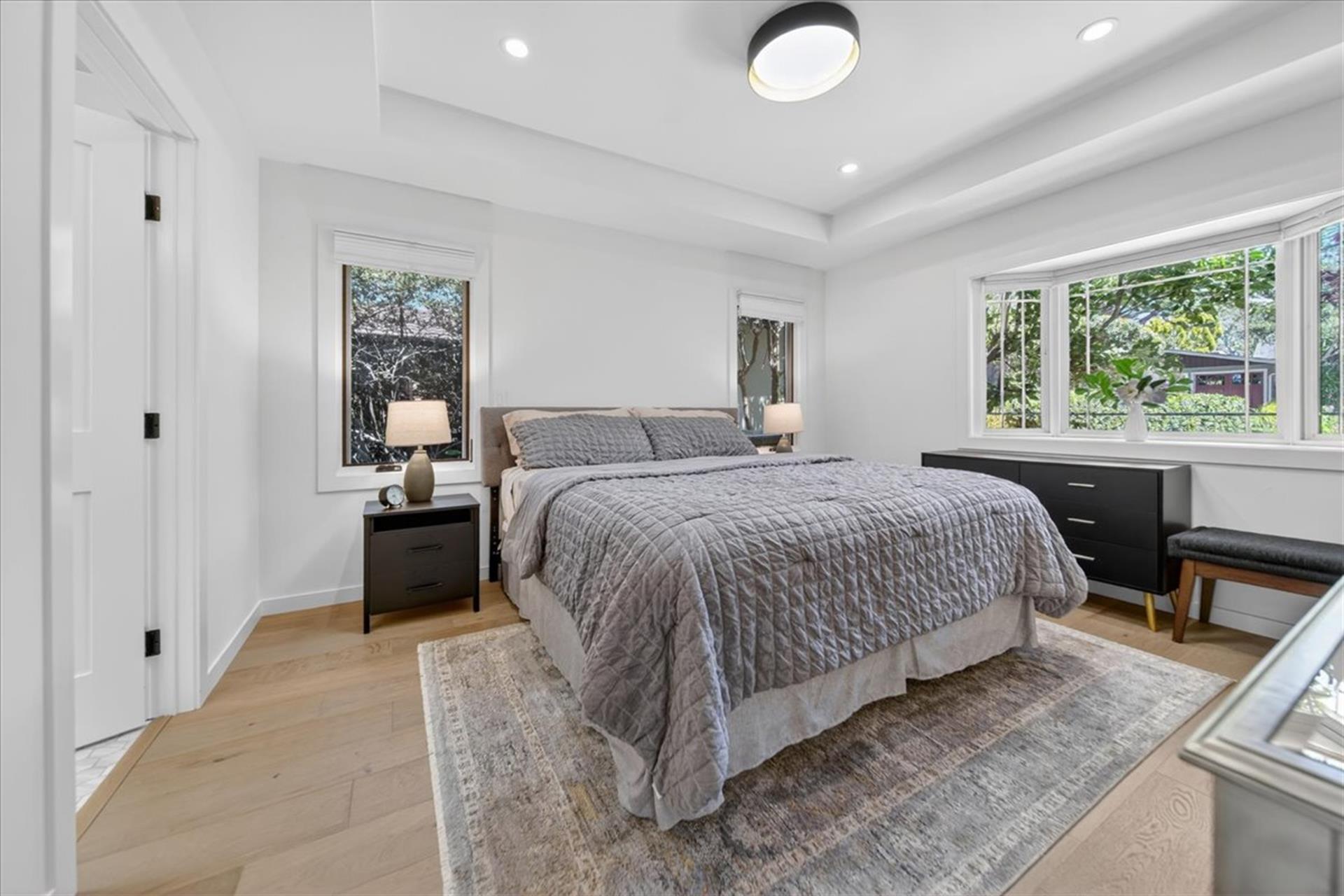 Bedroom 1 has a King Bed, EnSuite Bath and Large Closet
