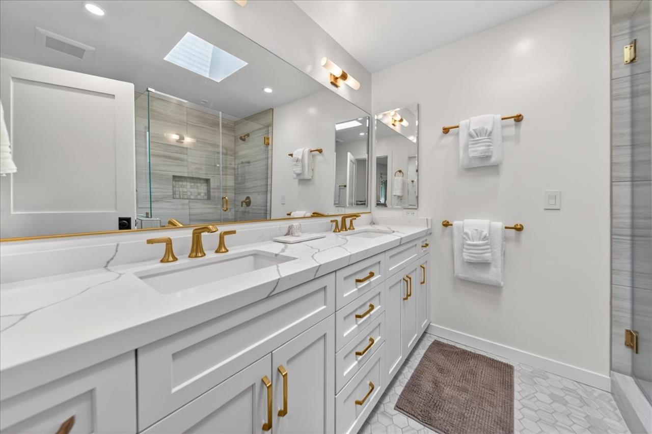 EnSuite Bathroom for Bedroom 1 has 2 Sinks, WalkIn Shower