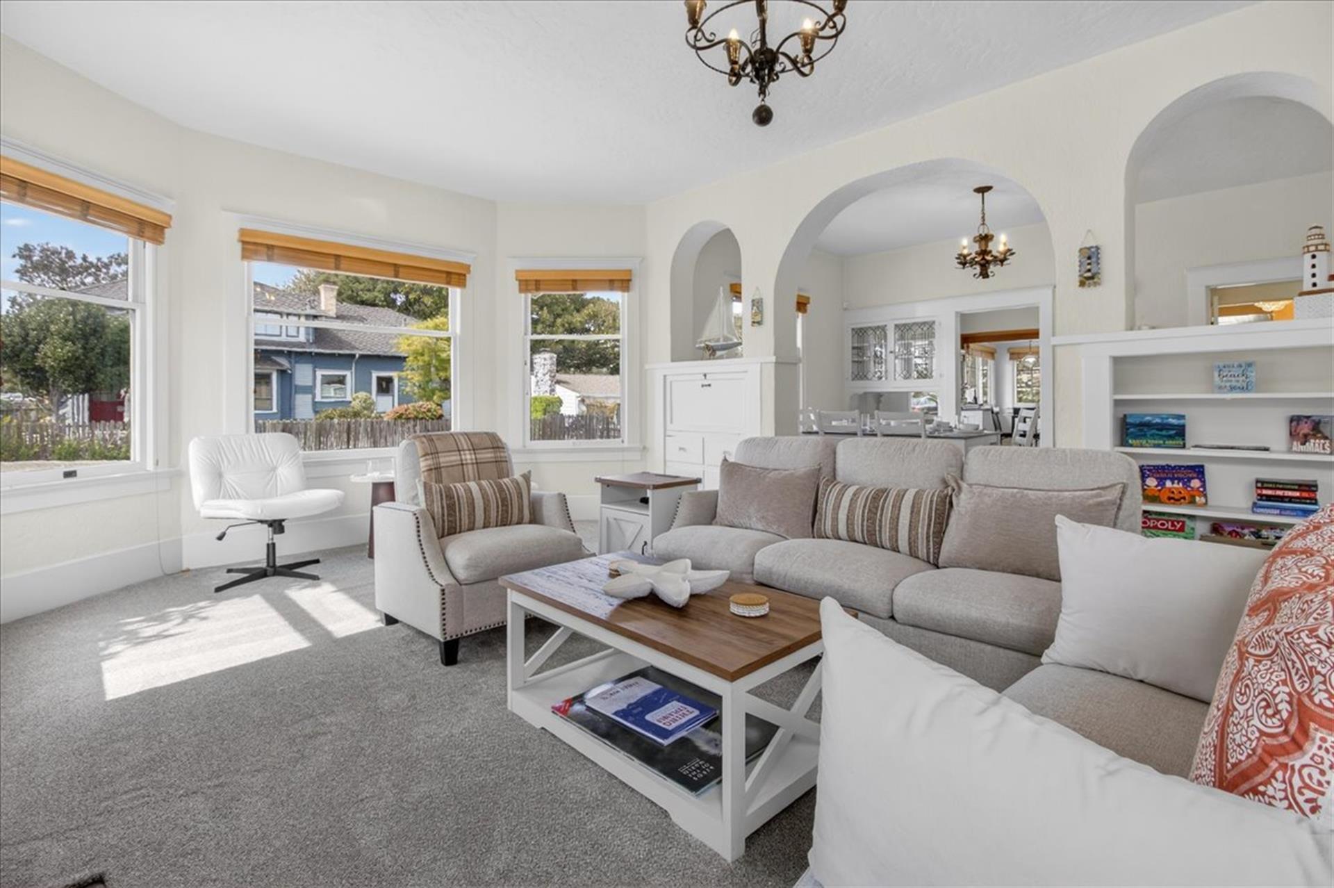 Living Area with Charming BuiltIns and Arch Details
