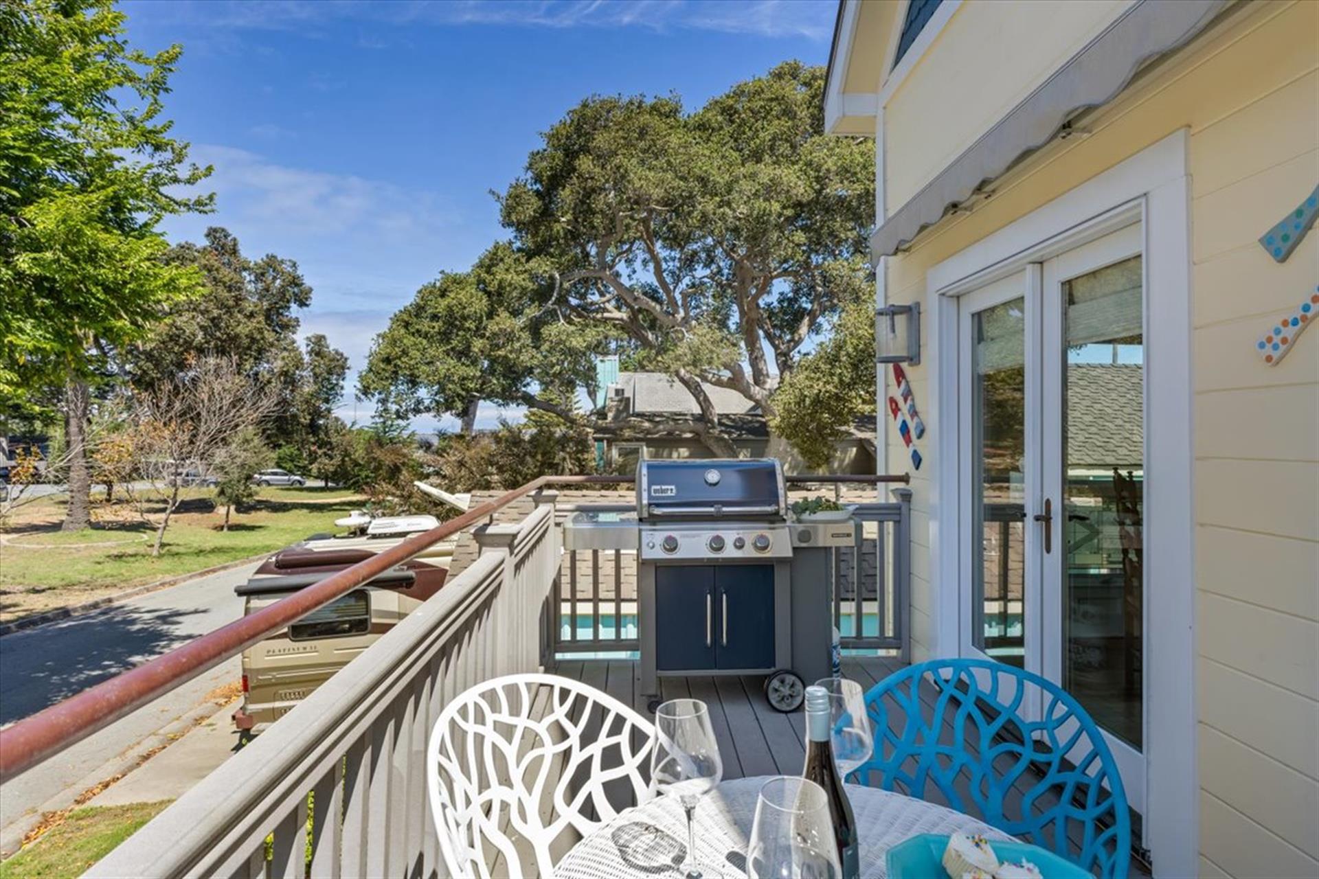 Balcony with a Gas BBQ Just Off the Kitchen