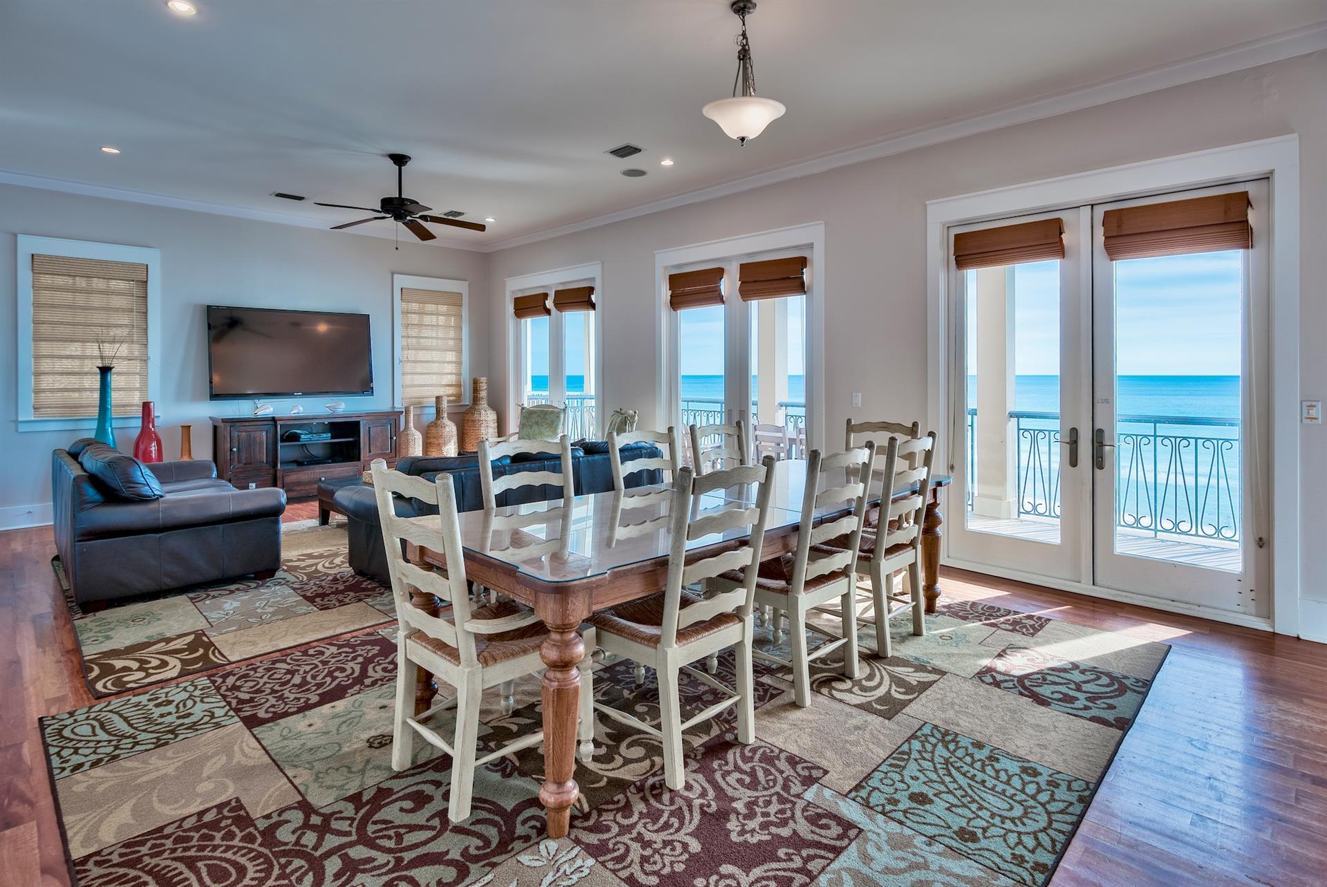 2nd Floor Open Concept Living Dining Room, Kitchen and  Second Floor Beach Front Balcony