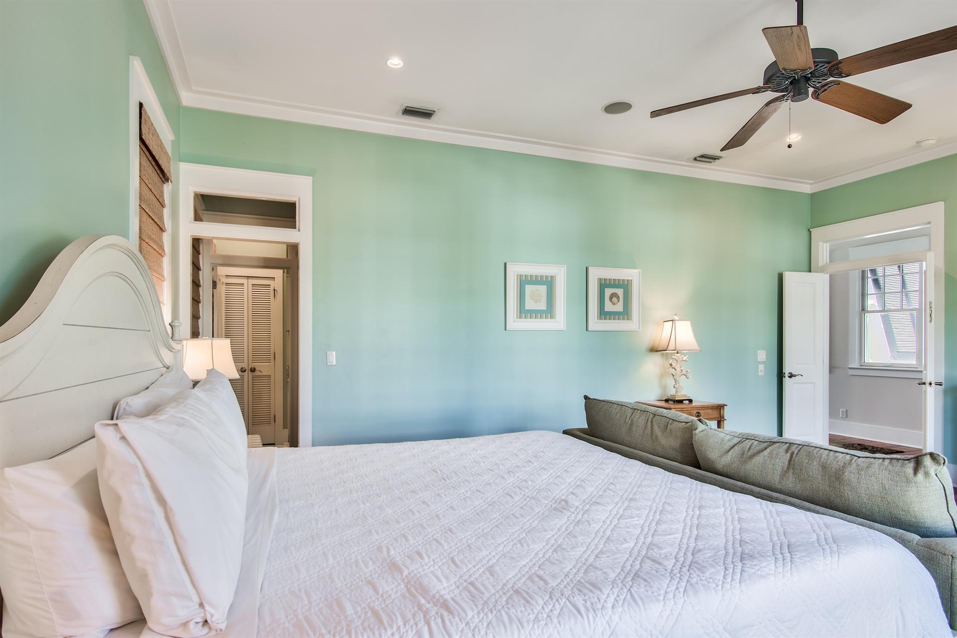 2nd Floor King Bedroom w Sleeper Sofa, Flat Screen Television, Private Bath and Walk In Closet