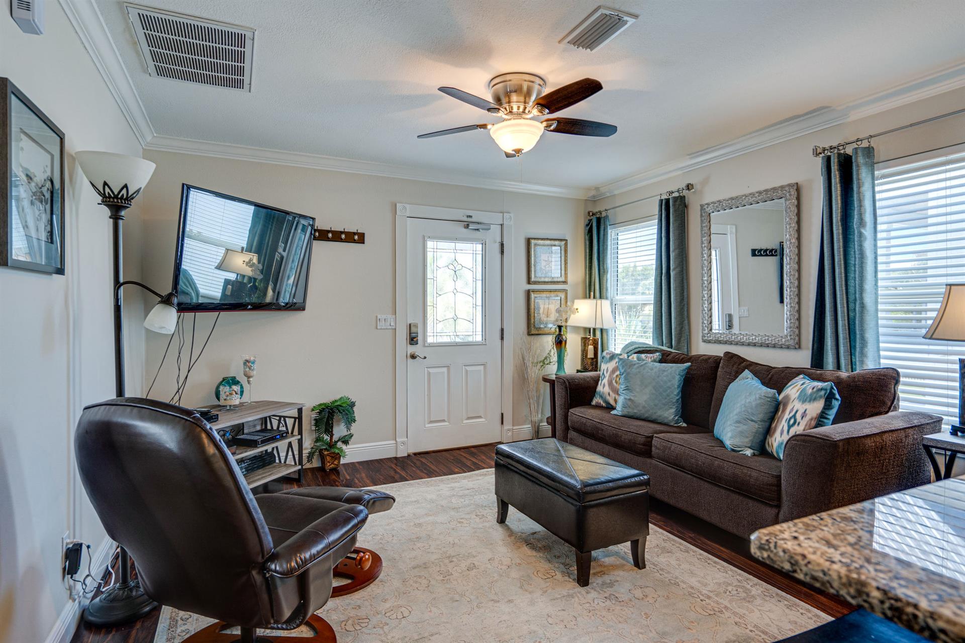 Another view of the completely separate inlaw suite in the guest house.  50 Smart tv with DVD player