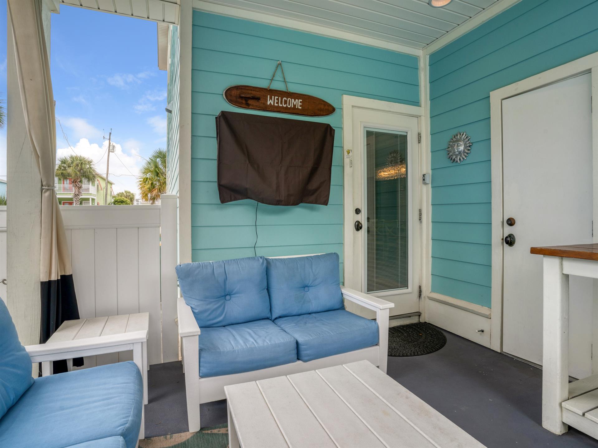Back Porch Seating with TV
