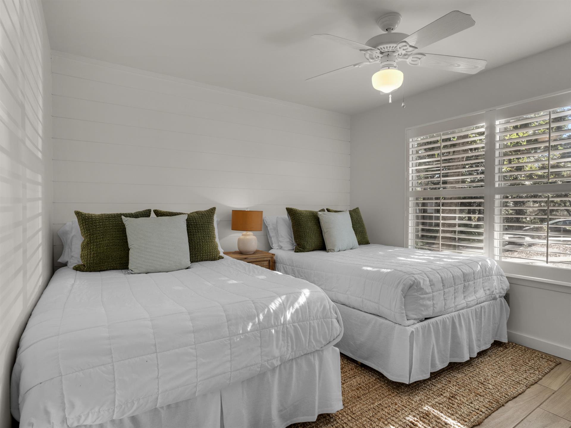 Guest Bedroom with Ship Lap and 2 full beds