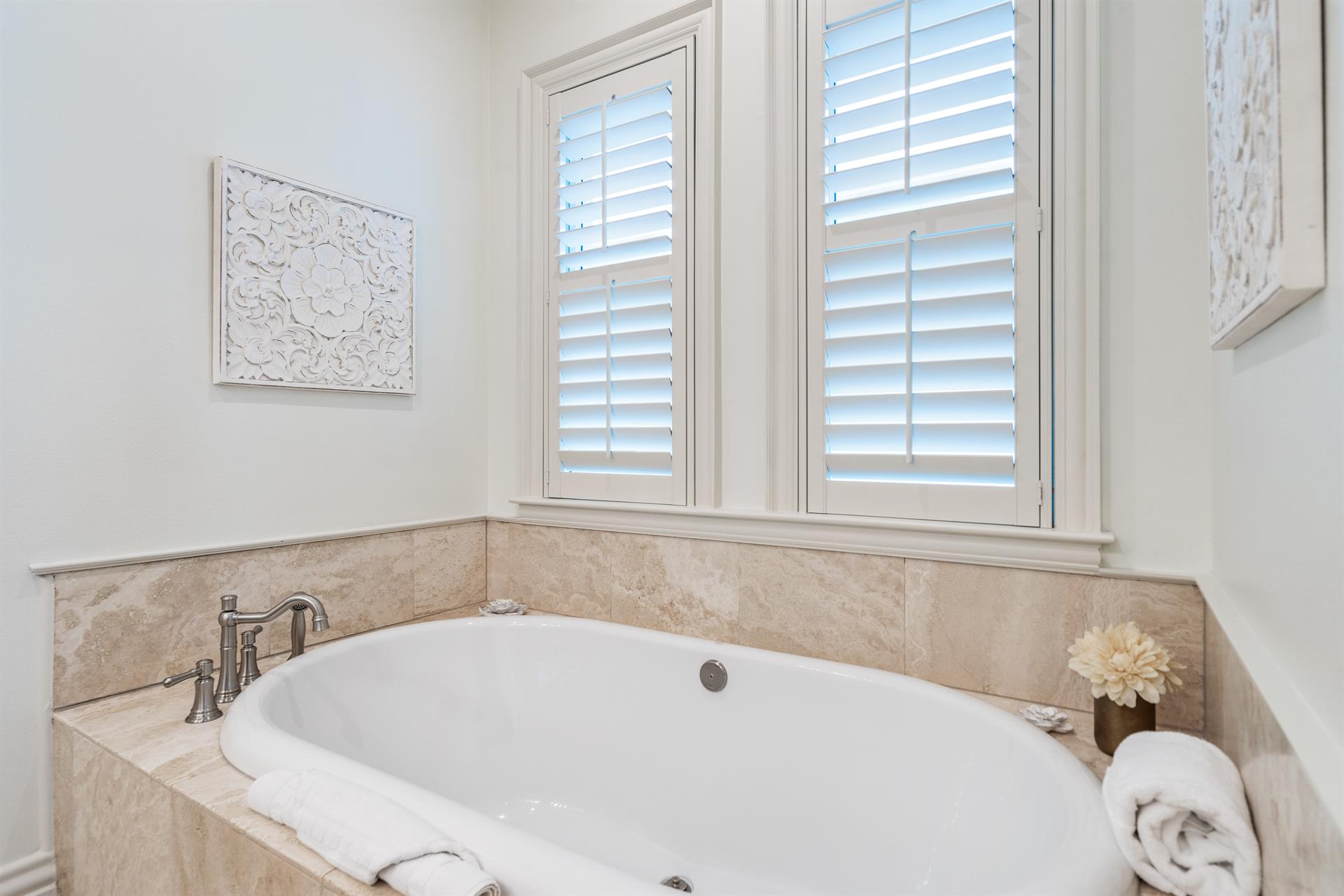 Master Bathroom with Wet Bar, Soaking Tub and Walk In Shower