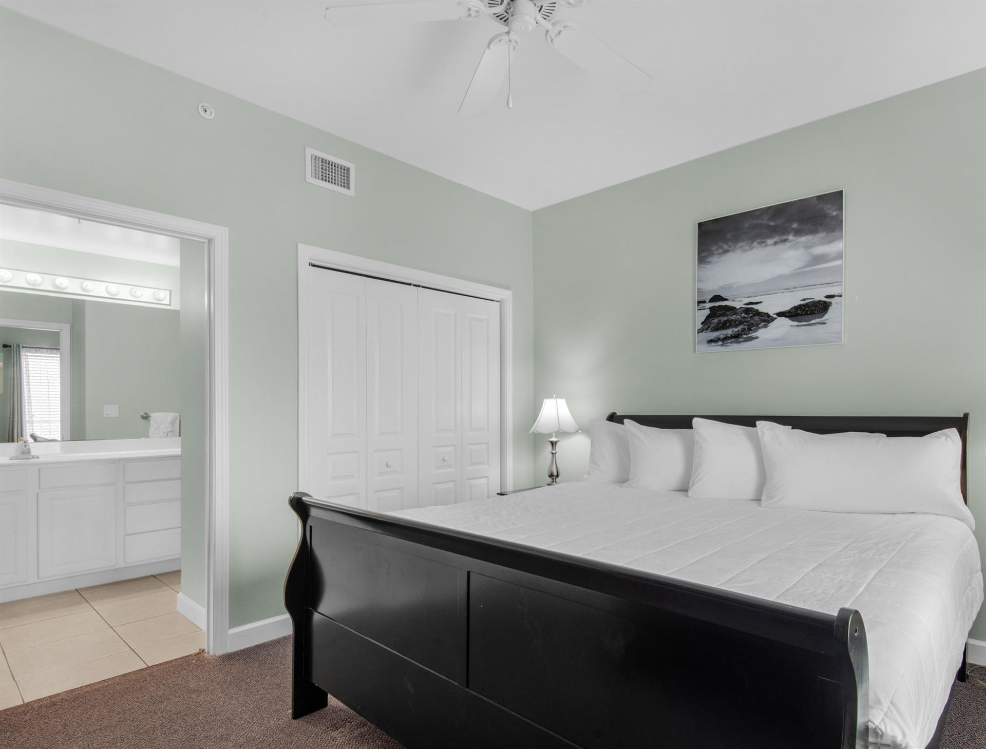 Primary bedroom with full bathroom