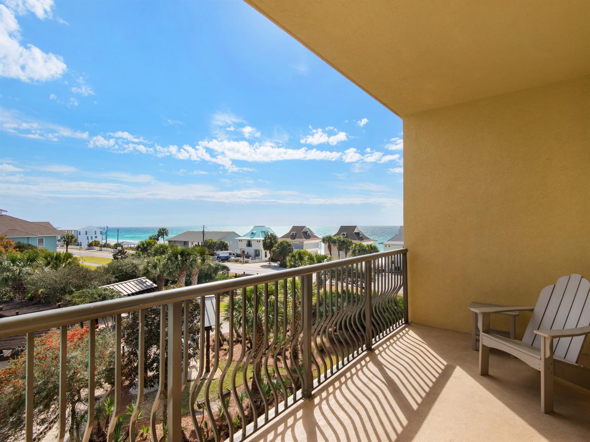 Large private balcony with Gulf view