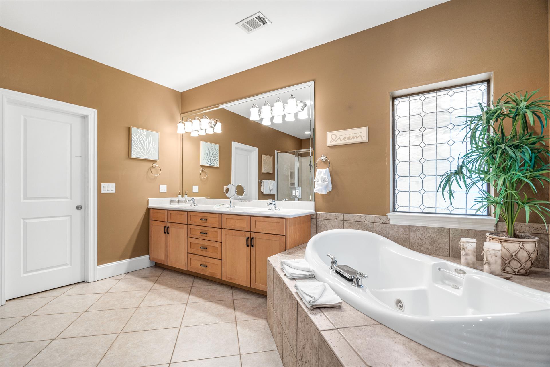 Master Bathroom with Jacuzzi and Walk In Shower