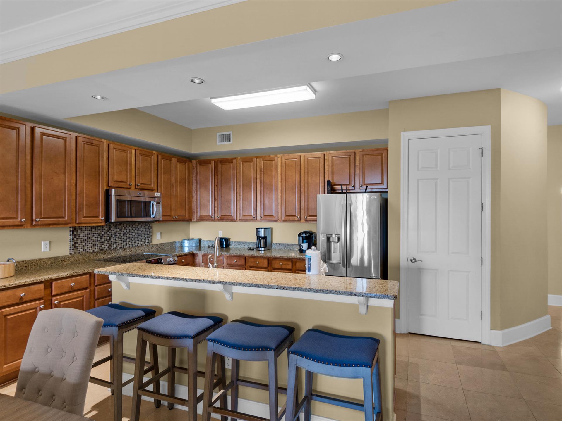 Kitchen Offering Additional Breakfast Bar Seating