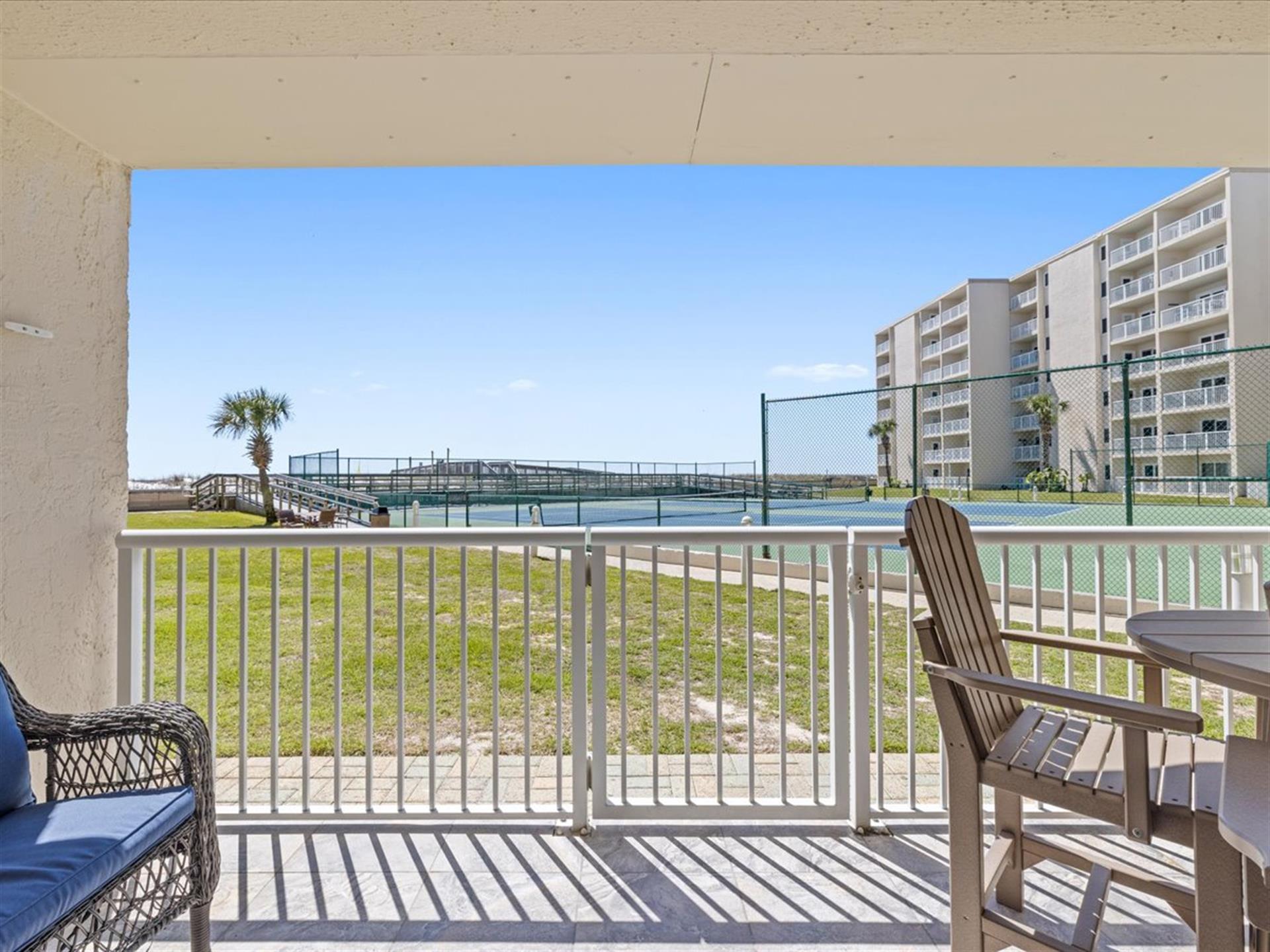 HSRC 117 Private WalkOut Patio With Tennis Court View