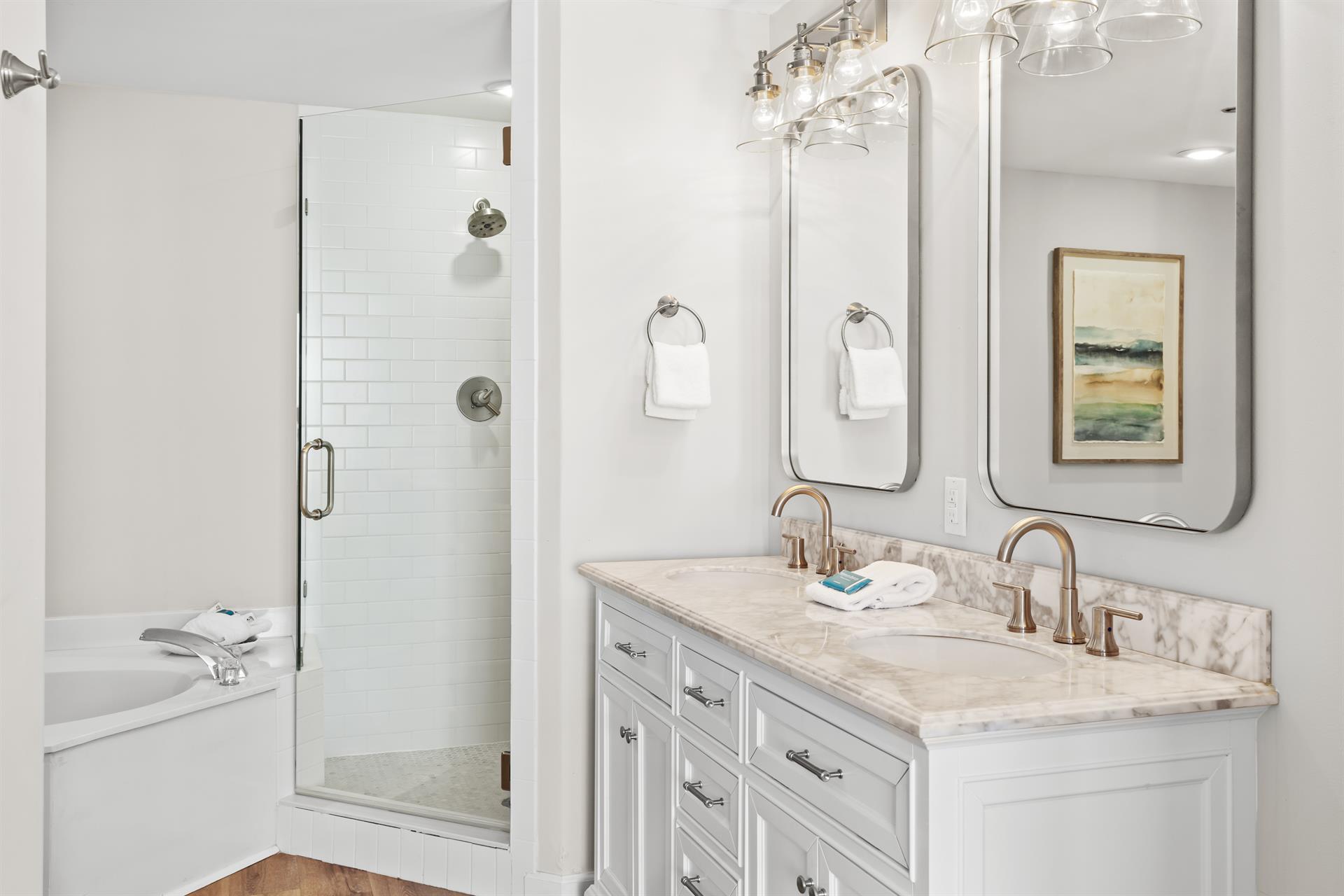 Primary Bathroom with Oversized Tub and WalkIn Shower