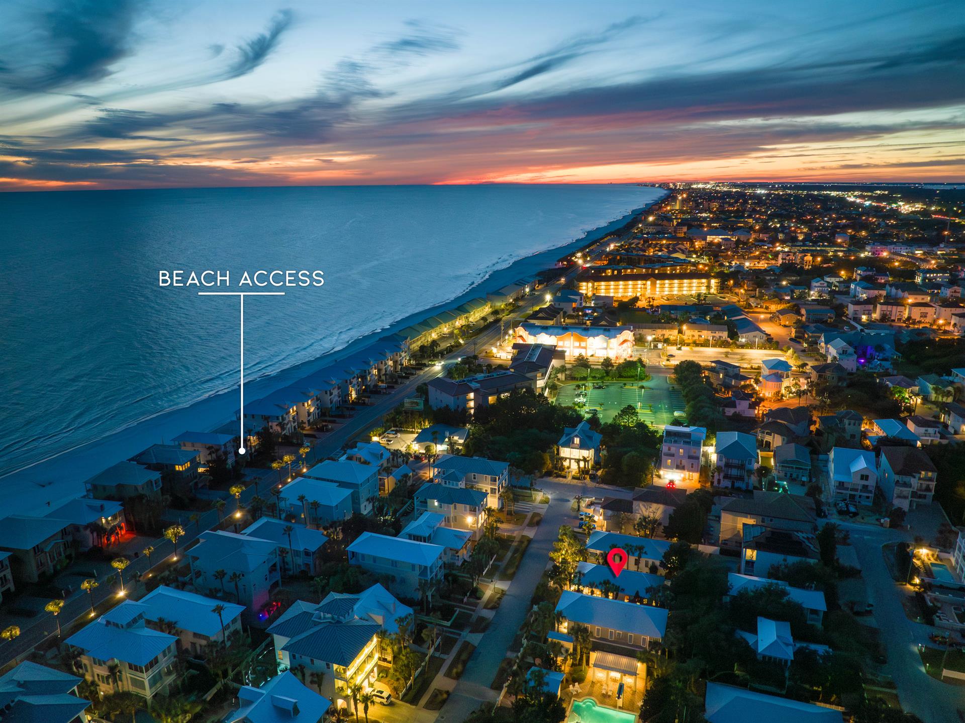 A very short 1 minute evening stroll to the beach  This is the perfect ending to the day.