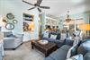Coastal chic decor in the living area and throughout the home