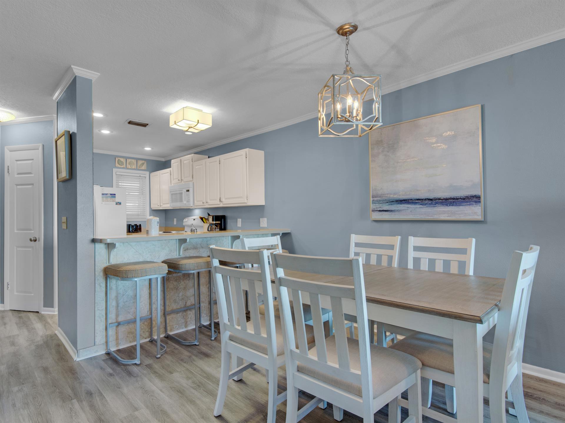 Dining Area and Kitchen on 2nd Floor with Bar Seating