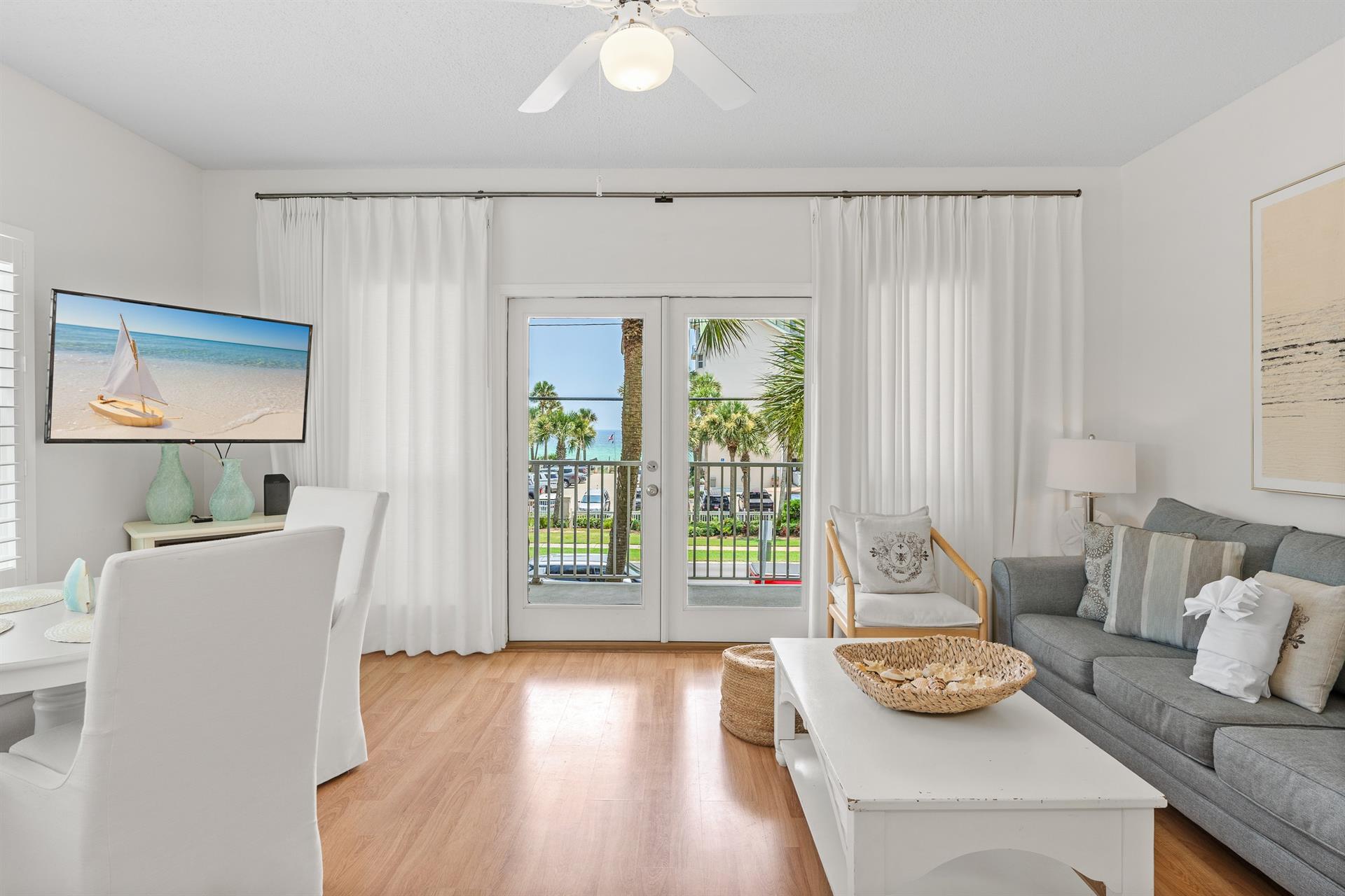 Living Room with Stunning View and Flat Screen TV