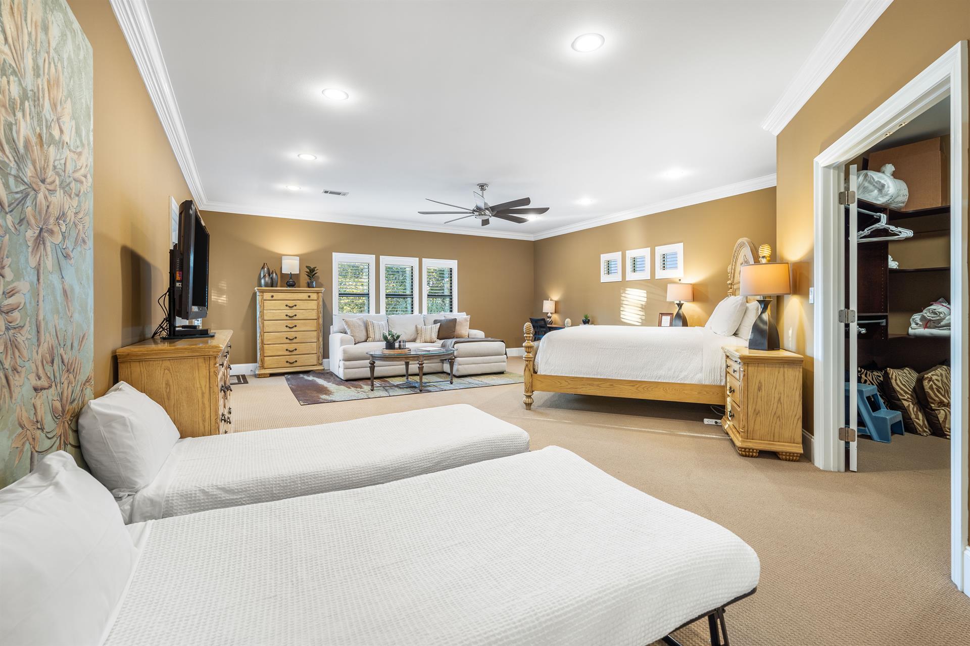 Two Memory Foam Rollaways Located in the Primary Closet