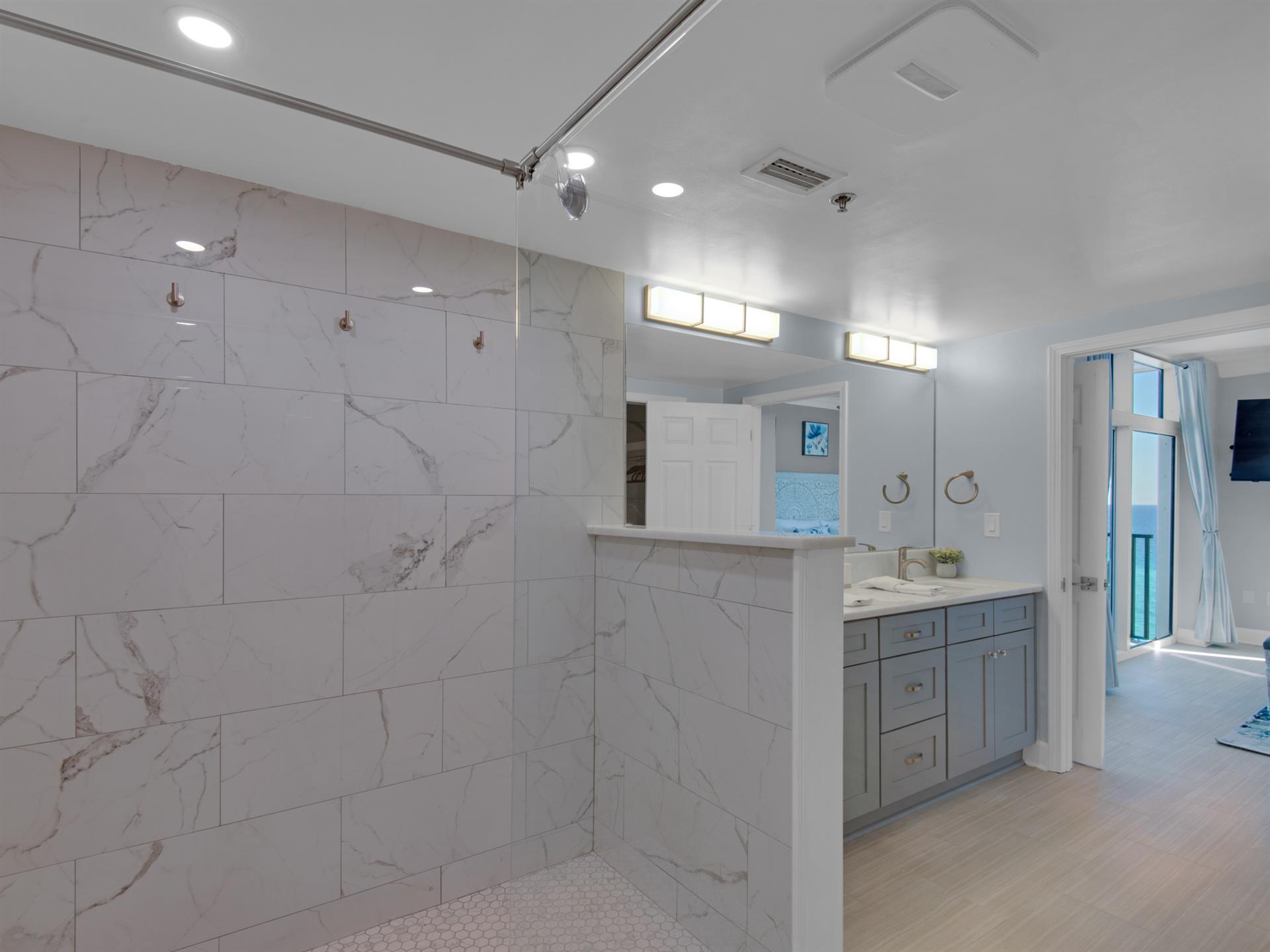 Huge Walkin Shower in Primary Bathroom