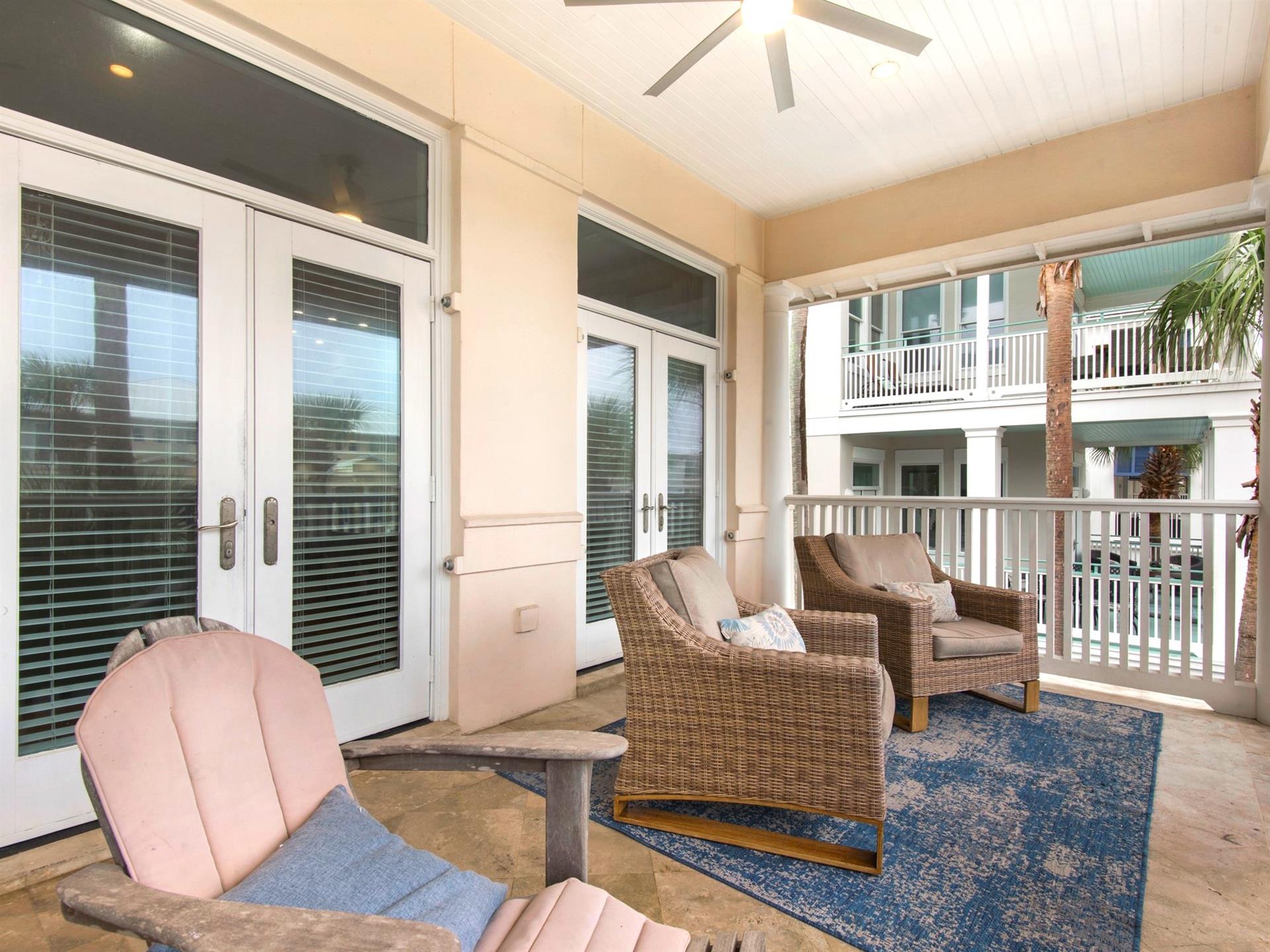 Kick back and enjoy a good book or do some people watching from balcony  2nd floor