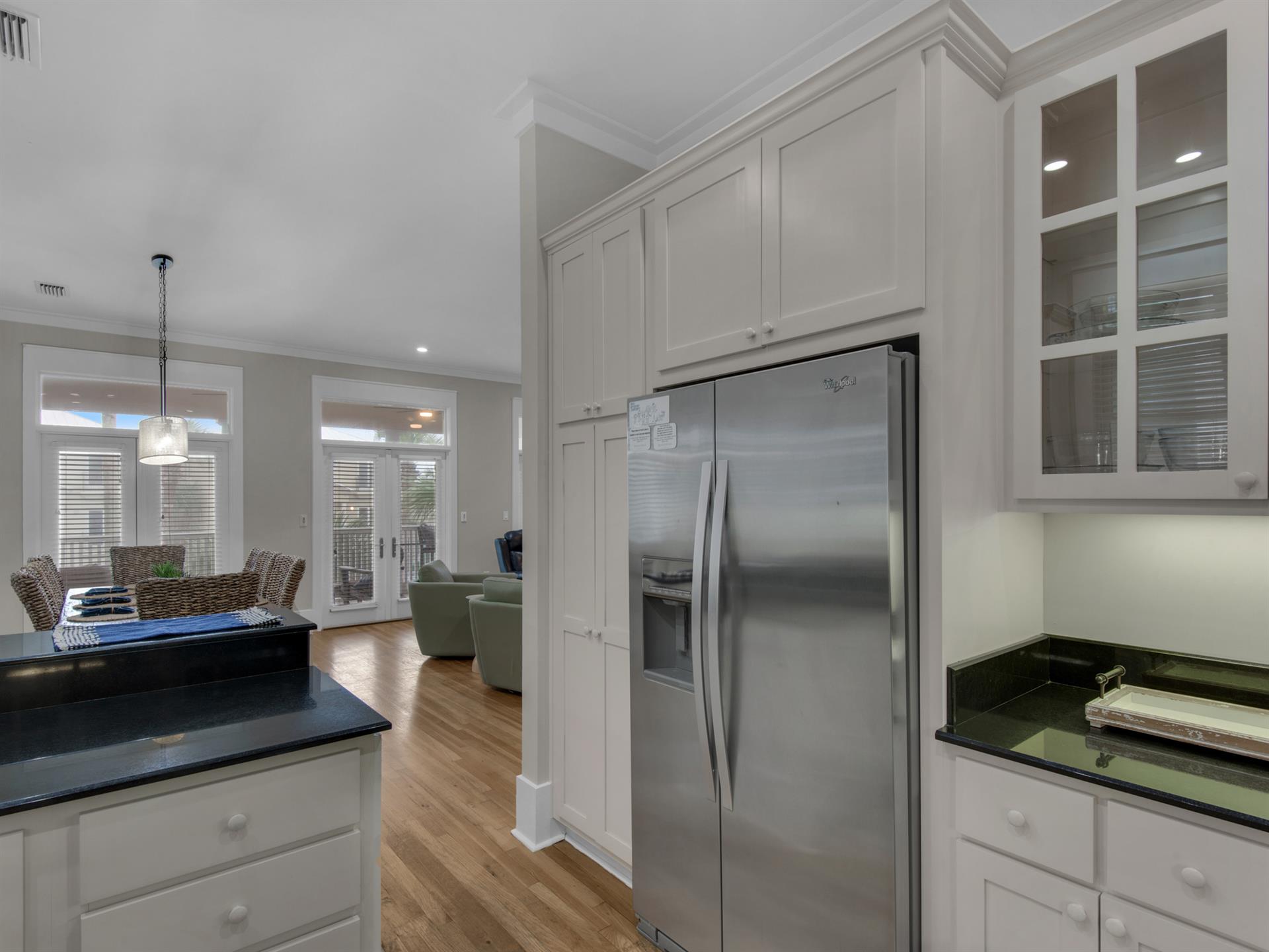 Open kitchen with stainless appliances