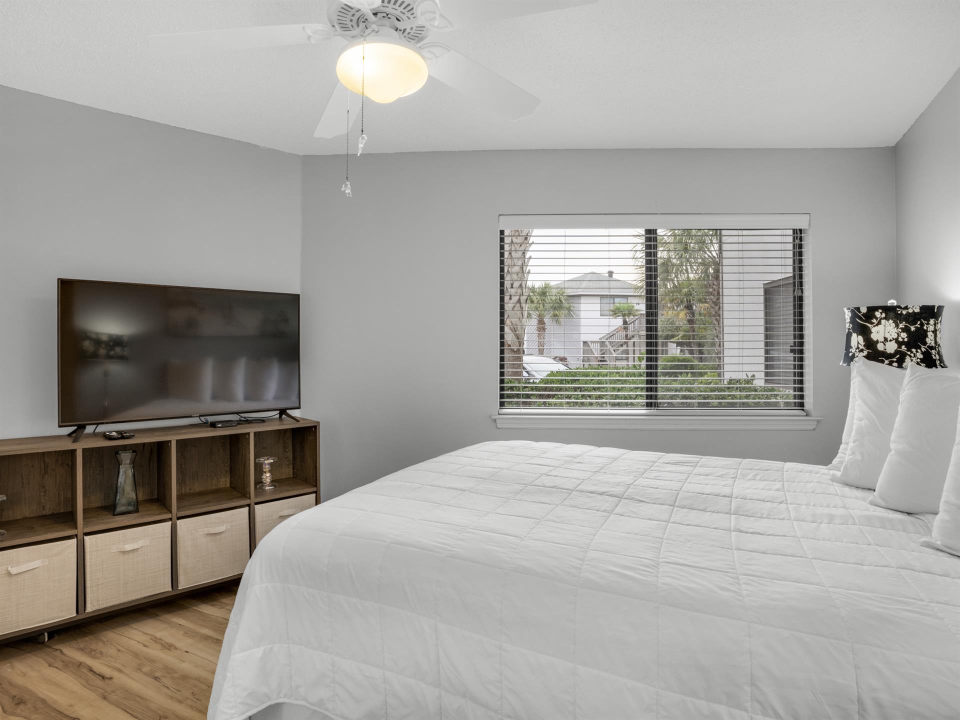 Bedroom 2 with large TV