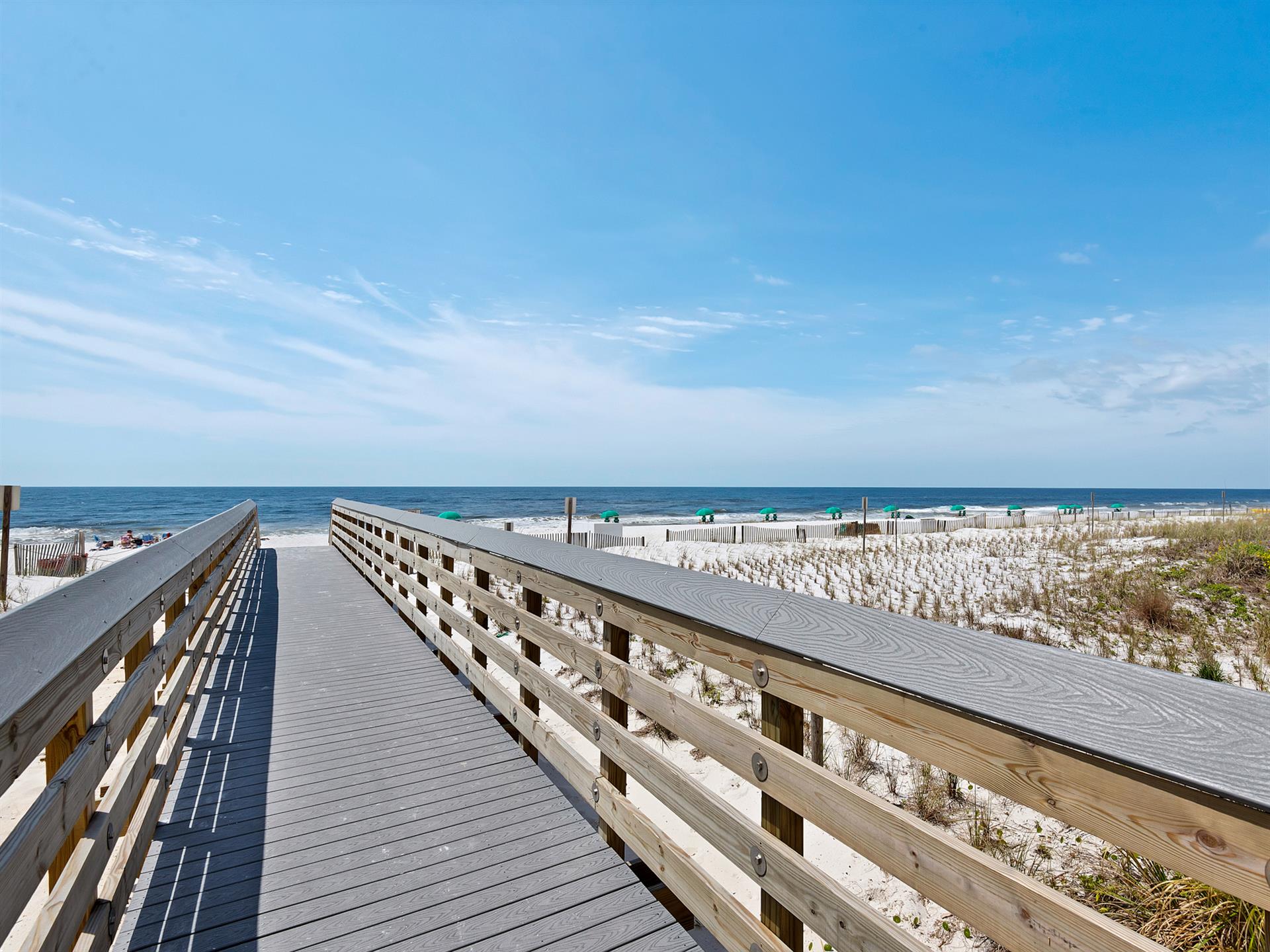 Boardwalk to private beach area