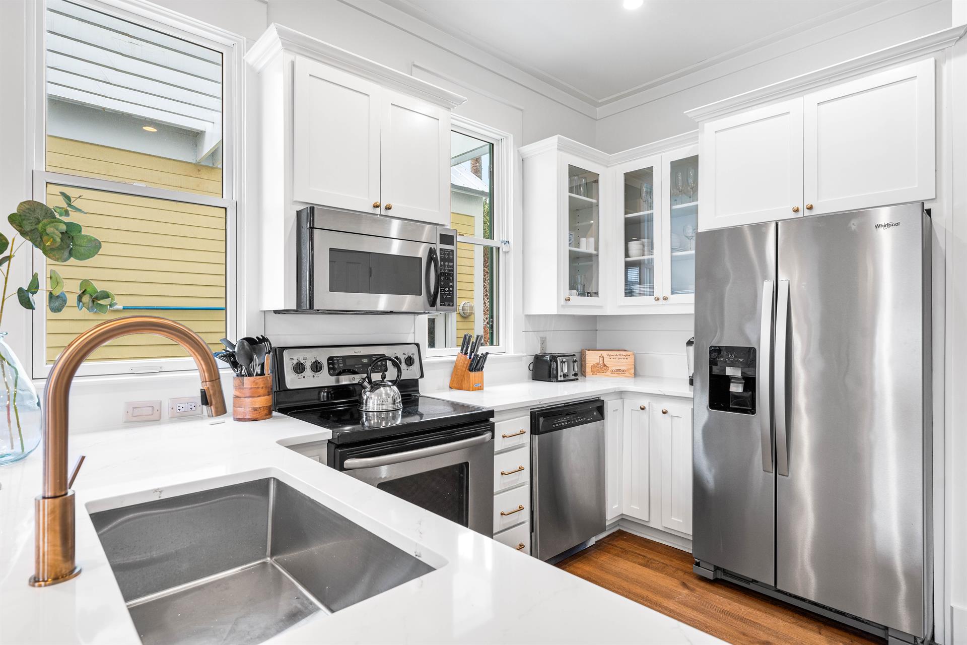 Newly remodeled kitchen with Quartz countertops and Stainless Steel Appliances