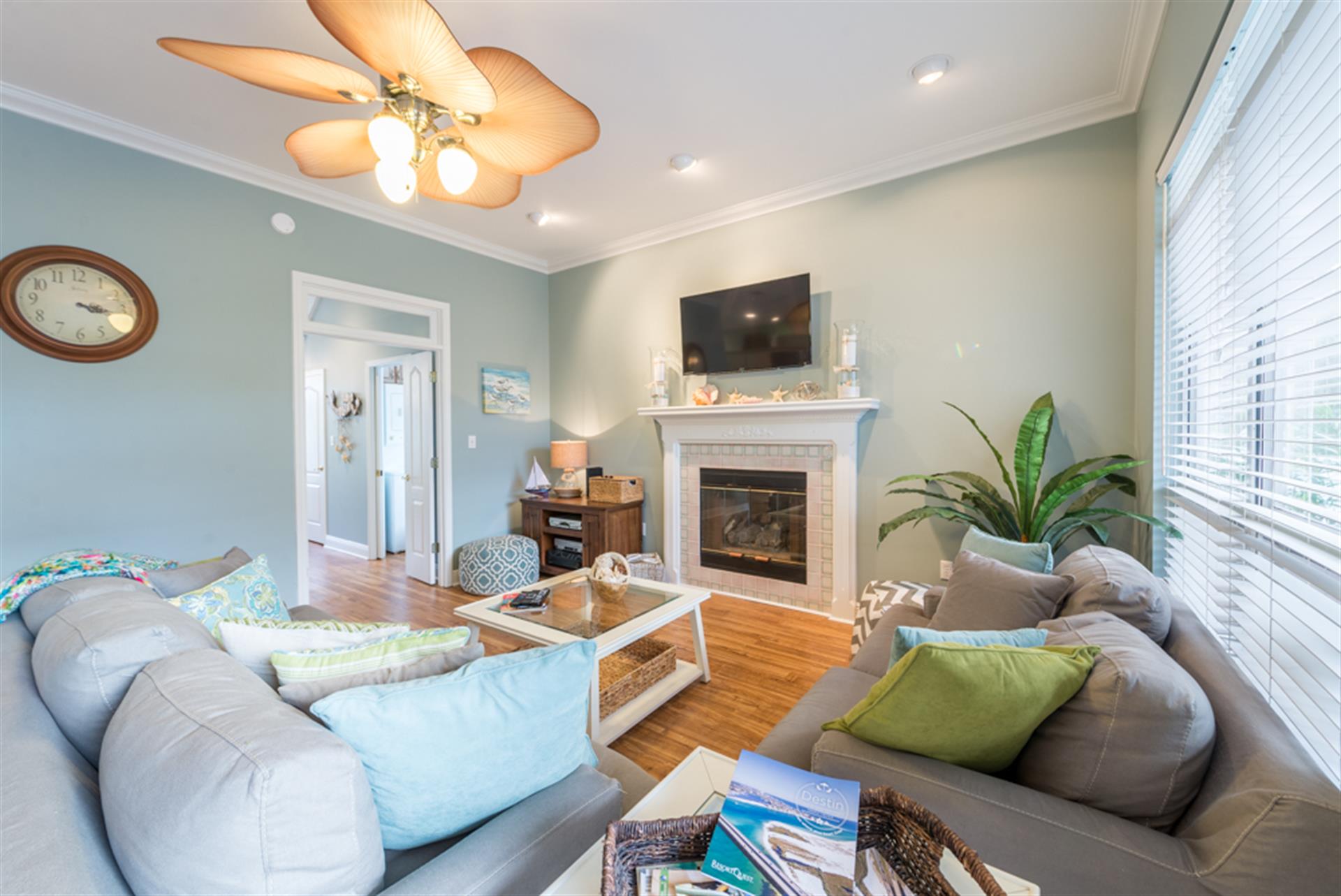 Living Area on 1st Floor with Flat Screen TV