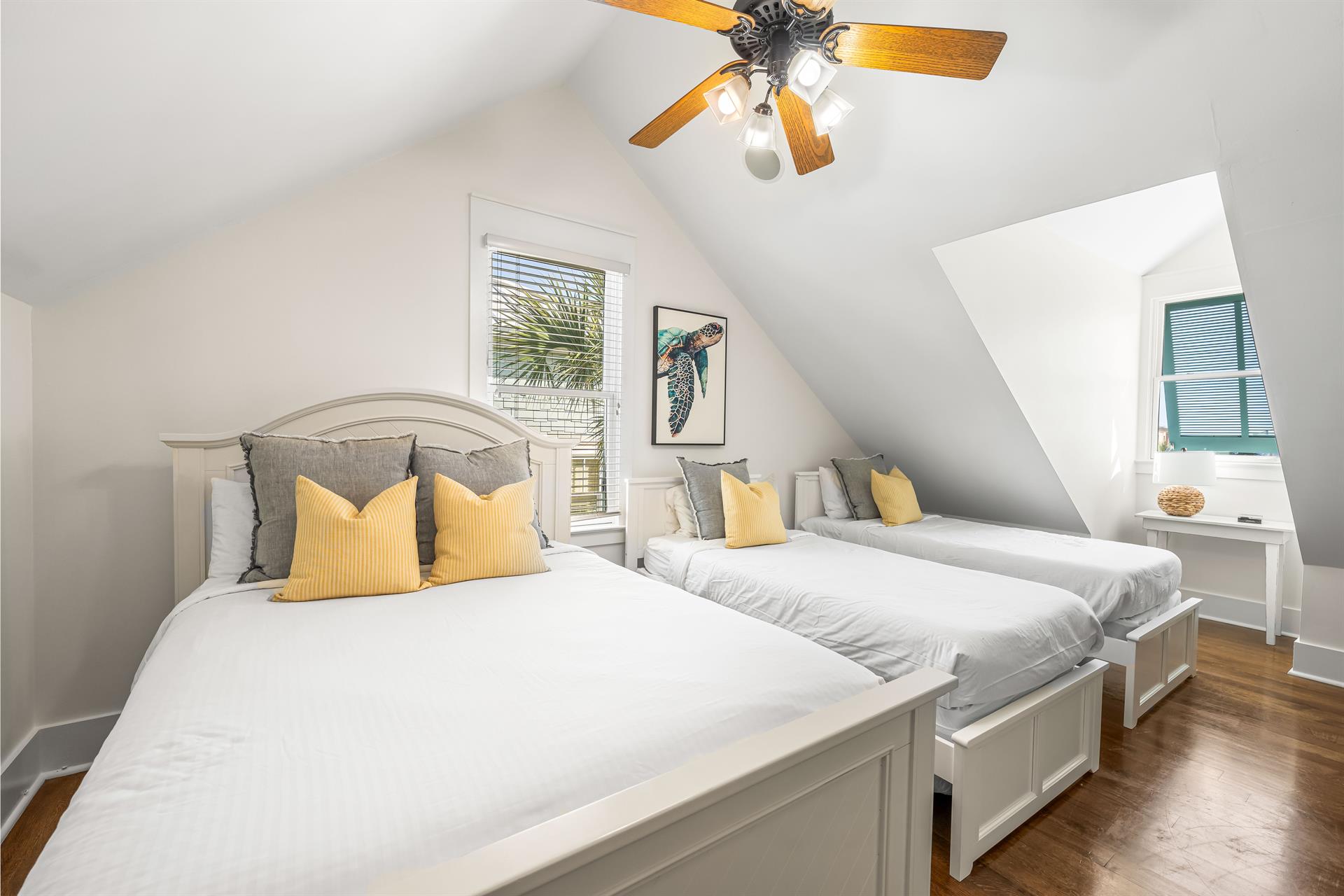 3rd Floor Lofted Bedroom for Kids with 1 Queen Bed and 2 Twin Beds  1 Twin Trundle.  55 YouTube TV with XBox.  Adjacent Full Bathroom