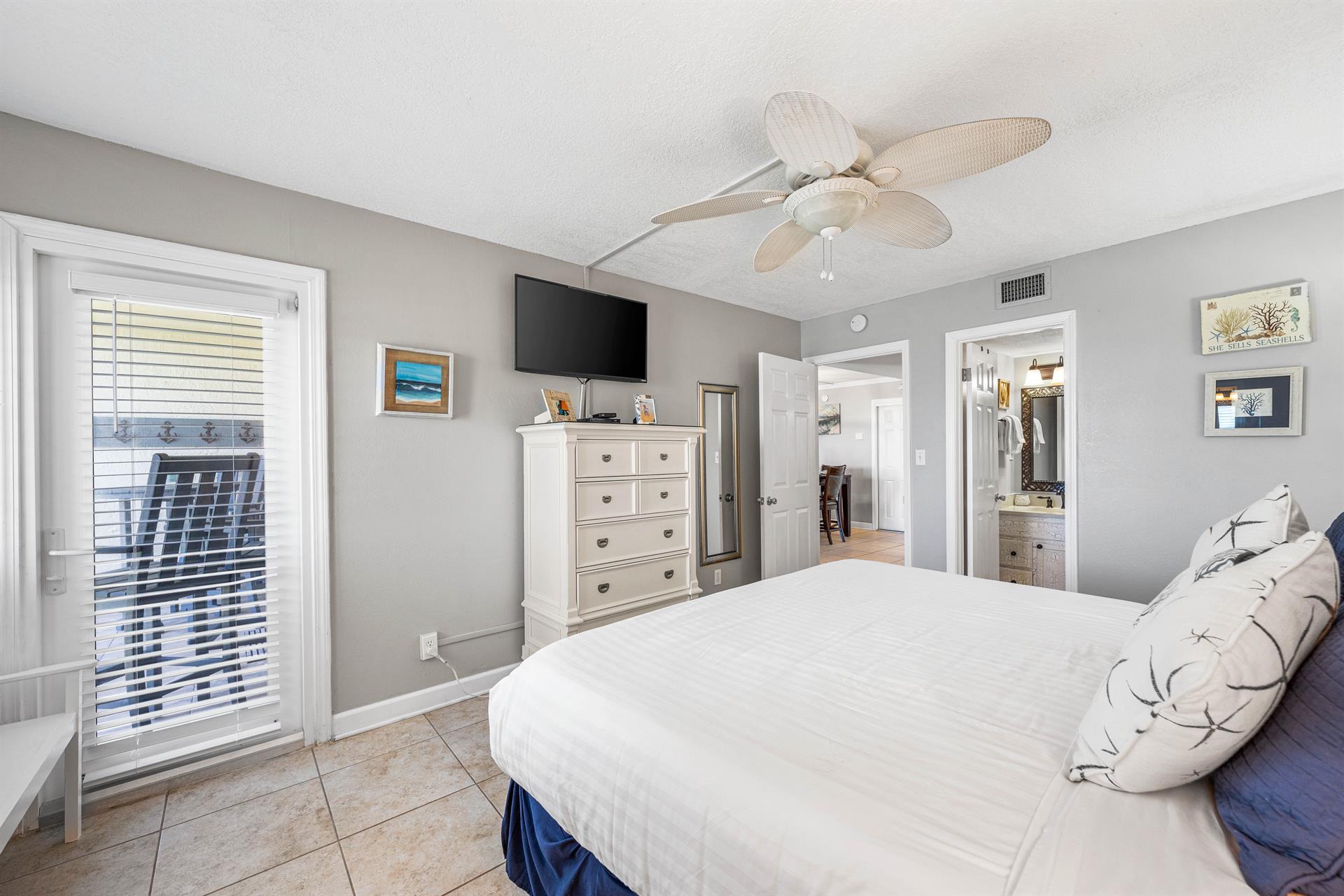 Master Bedroom With Private Access to Patio