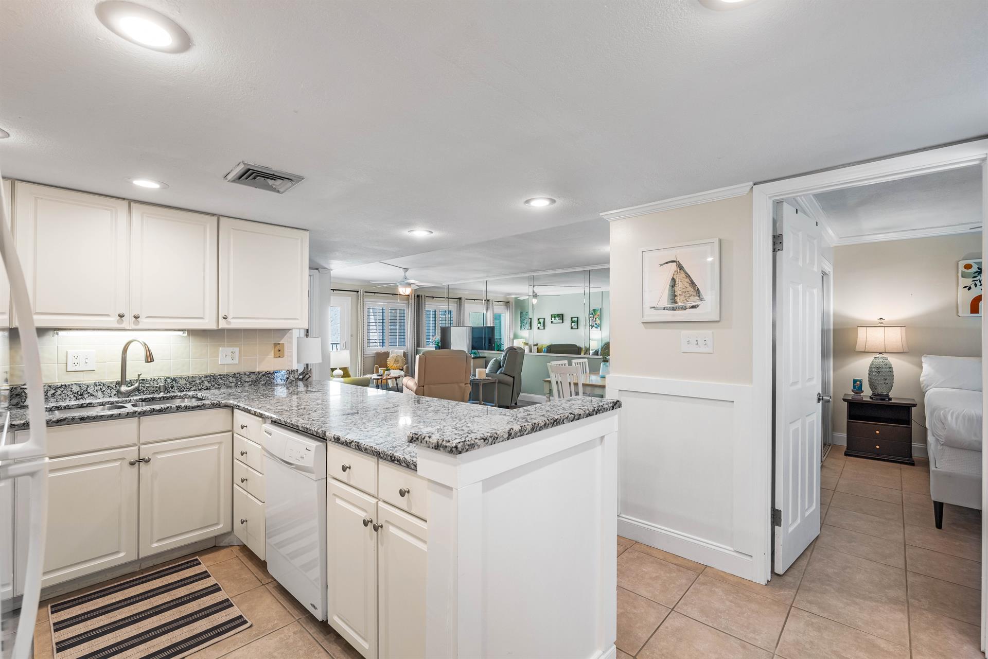 Unit entrance is the kitchen