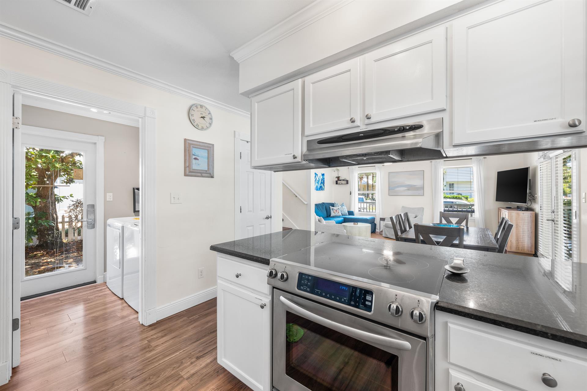 Just off the kitchen area is the separate laundry room.