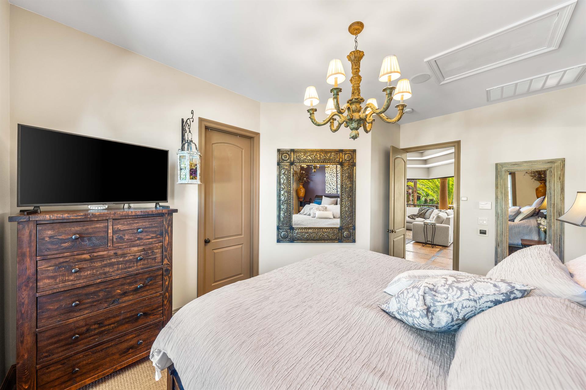 Plenty of storage with the large dresser and walkin closet.