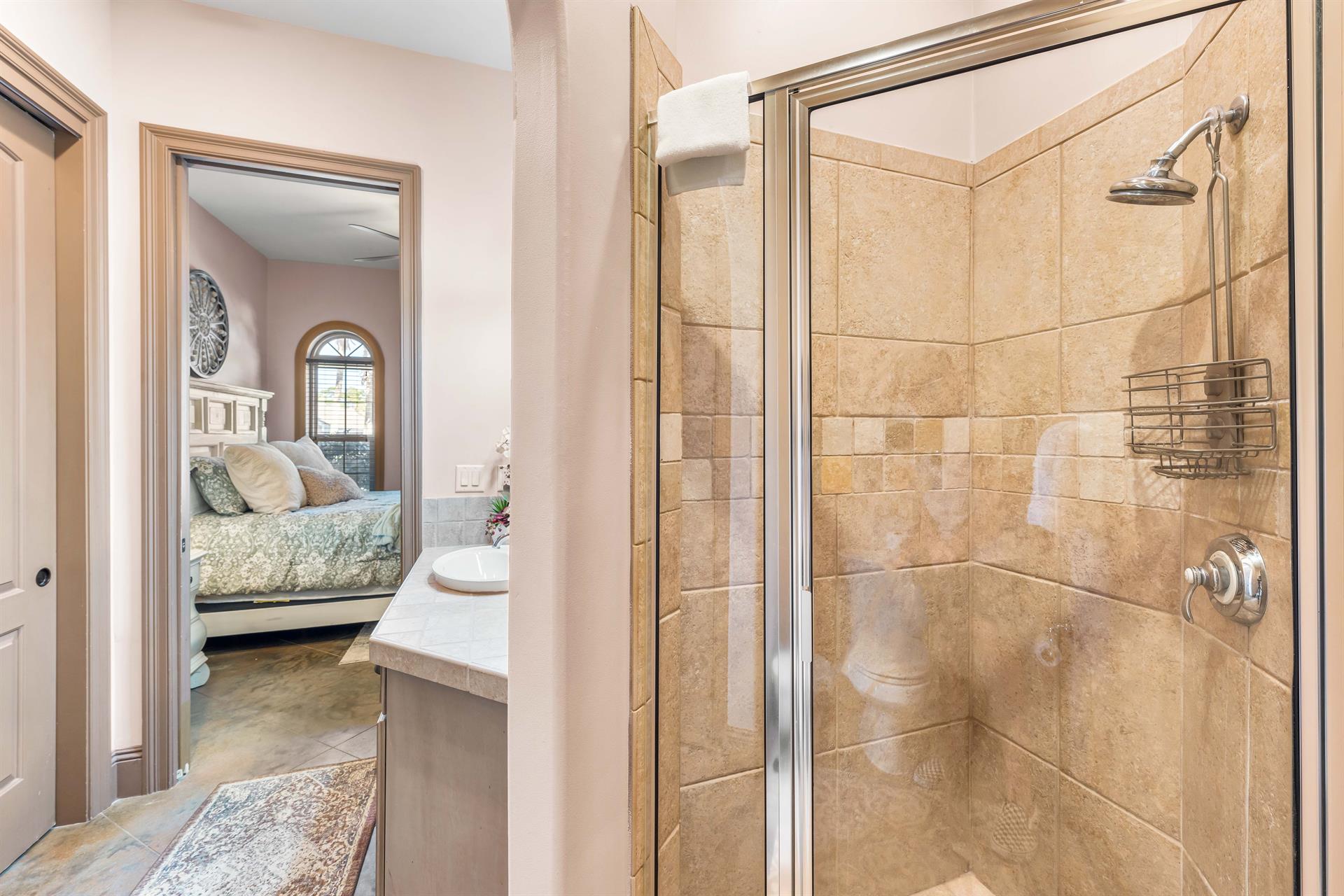 Walkin shower in the queen bedroom en suite.