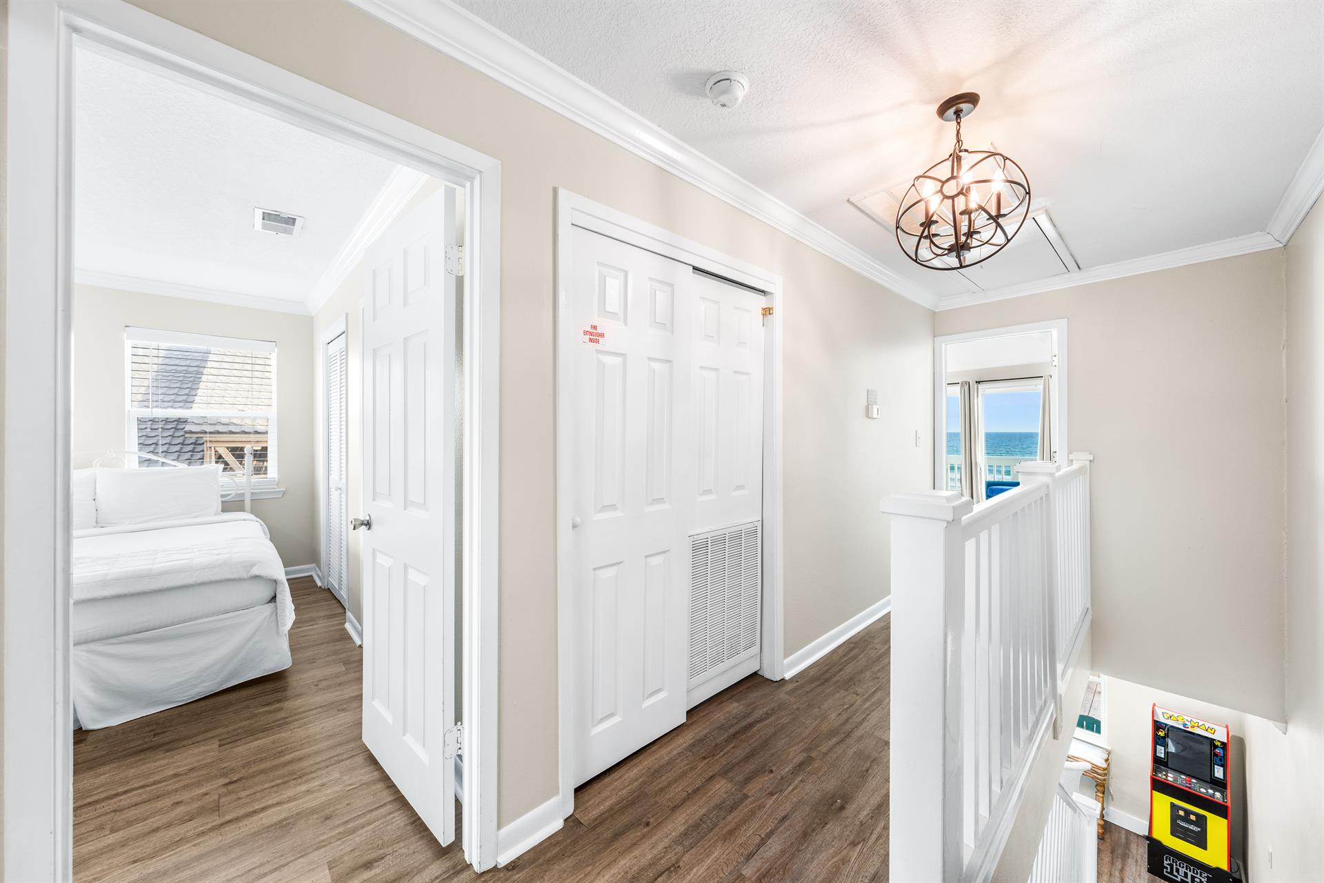 This upstairs hallway leads you straight to beachside bliss