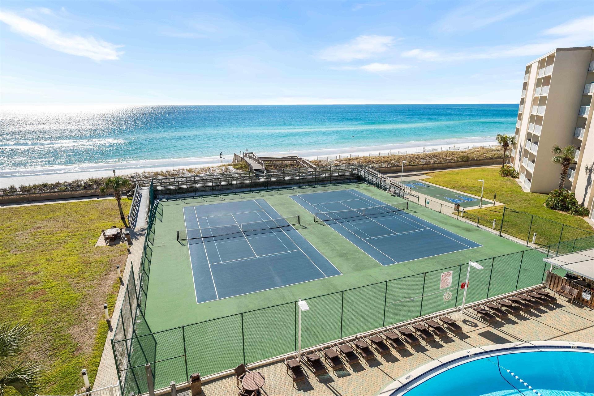 Overlooking Pool, Tennis, and Gulf