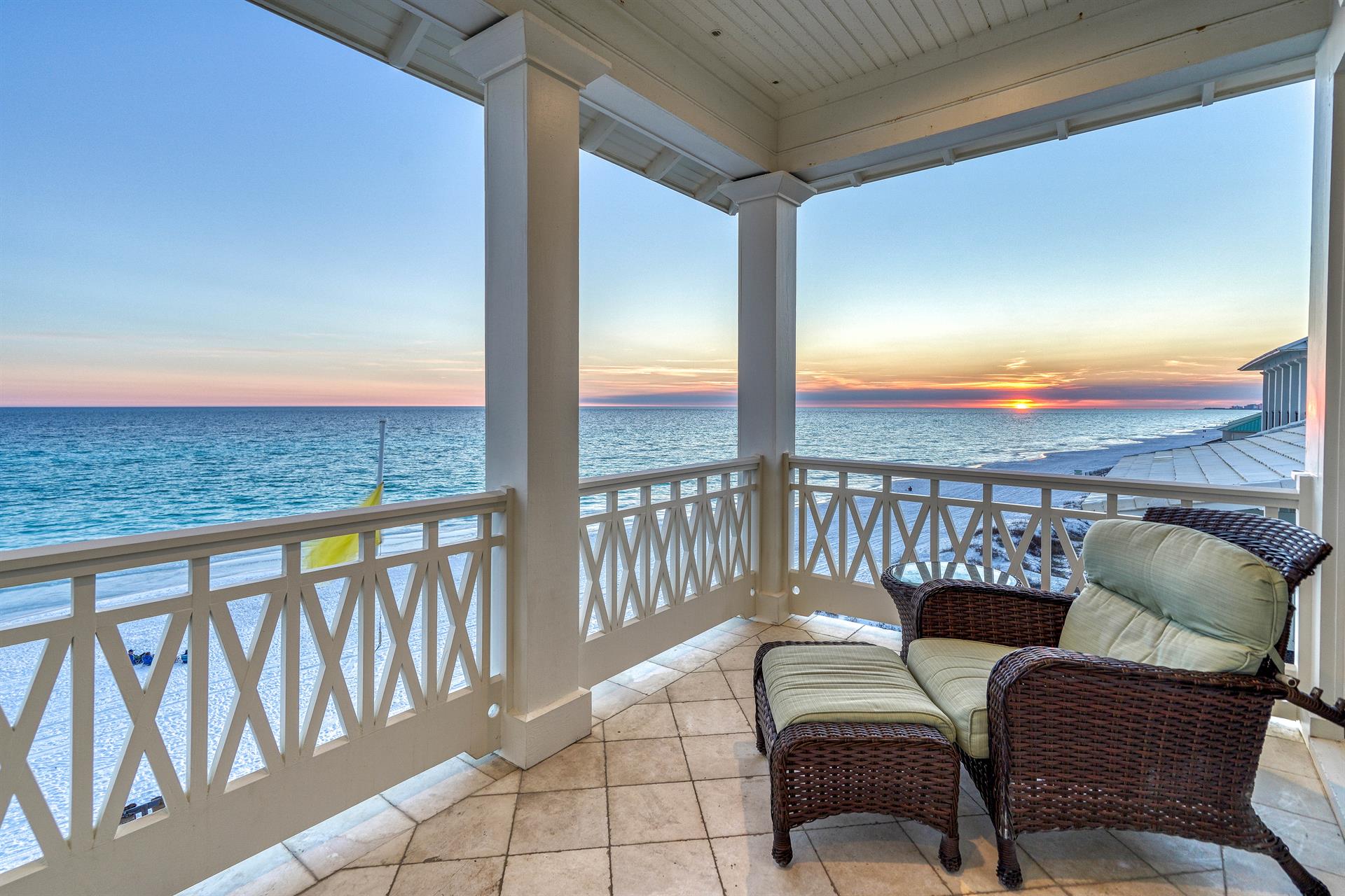 Amazing Sunsets Under a Covered Balcony