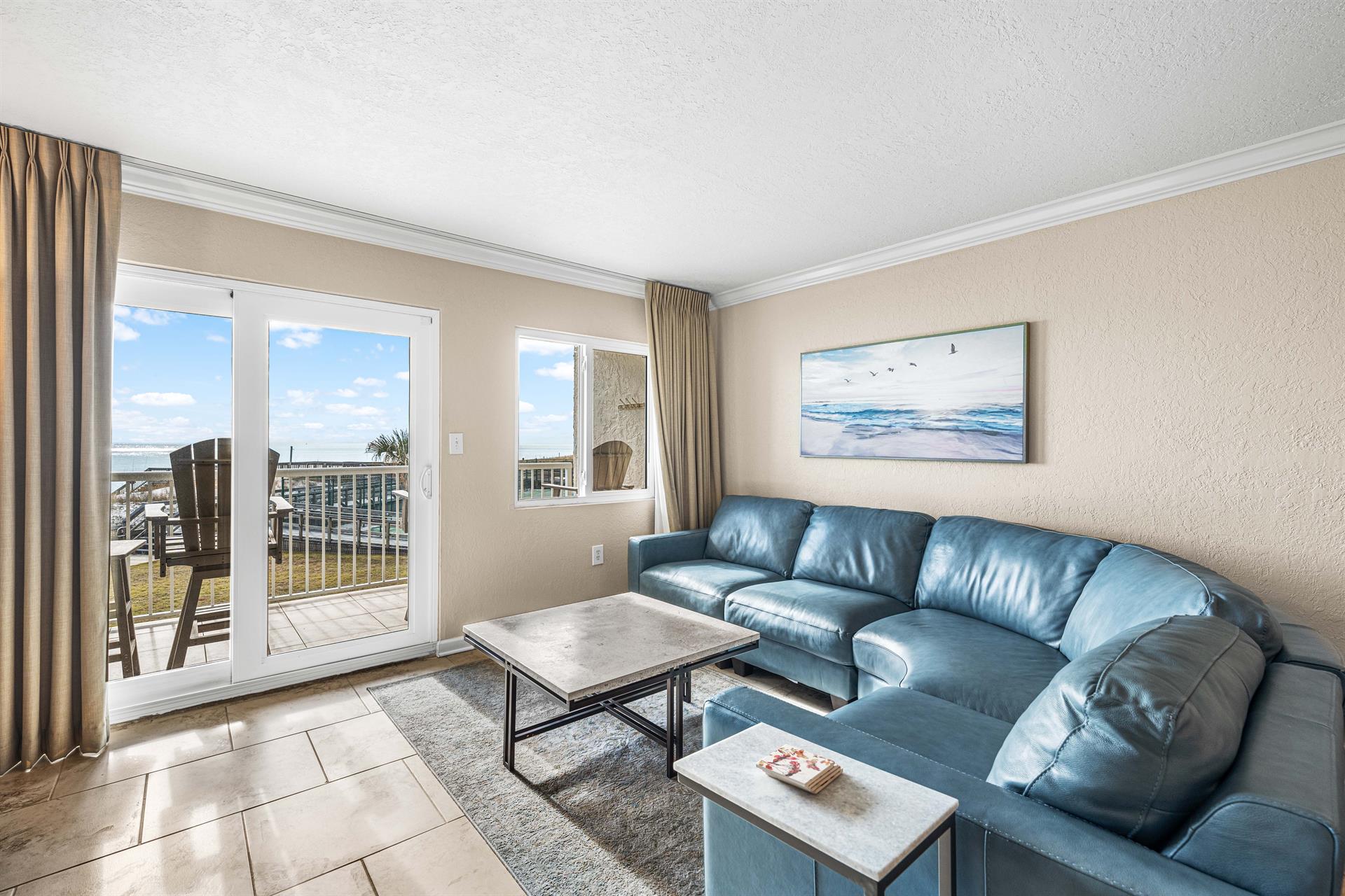 New Leather Sectional