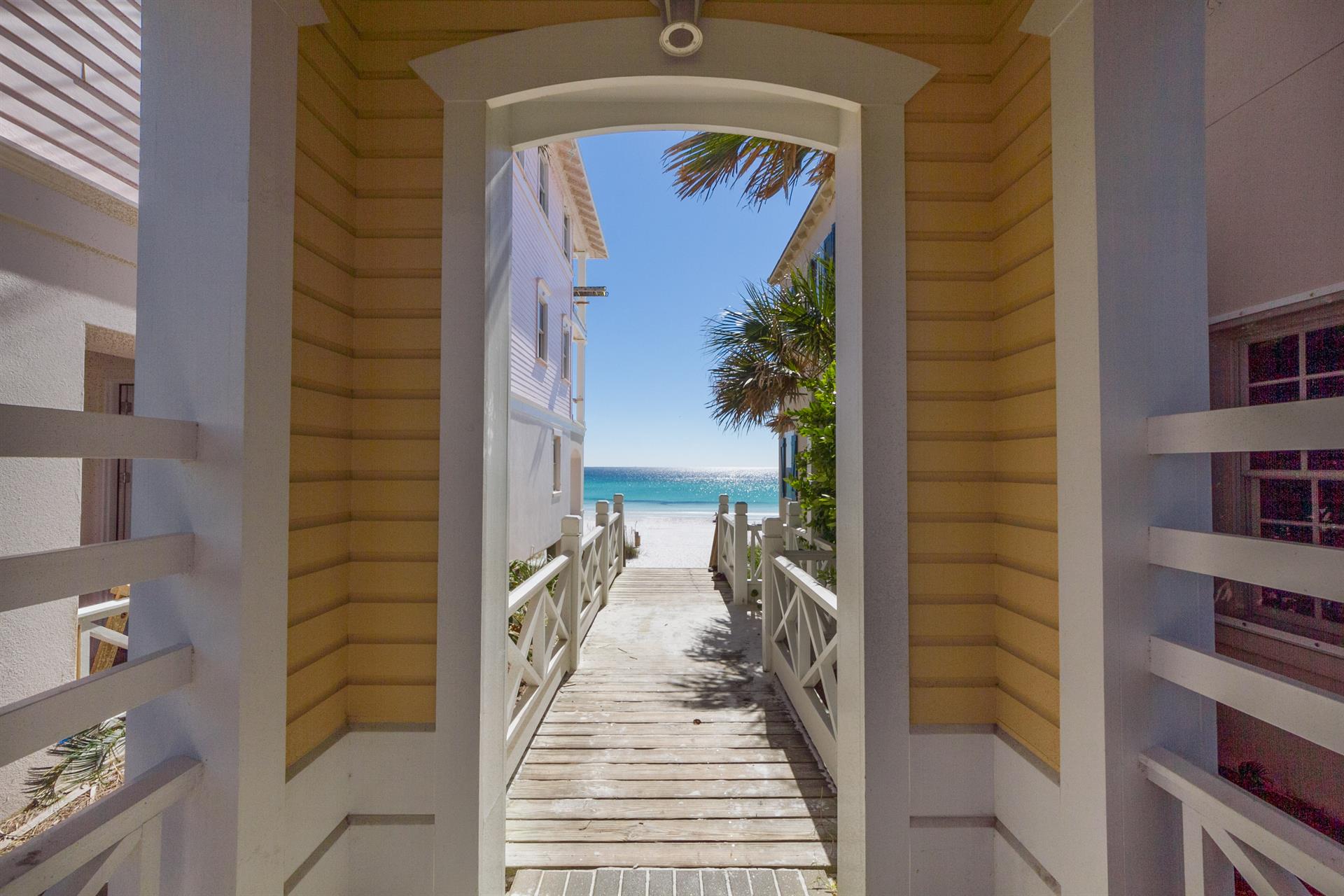 Beautiful entrance for a  beautiful beach  A stay at Salty Waves gives you yearround access to the Frangista Beach at Hollywood St.