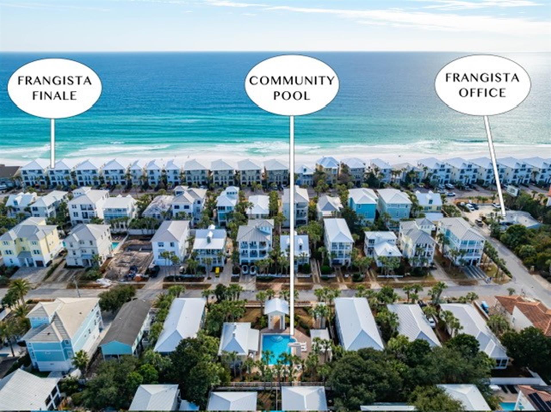 You are in walking distance of the Community Pool  our Frangista Beach Properties Office Stop by or if theres anything you need, dont hesitate to ask.  We are literally just down the street