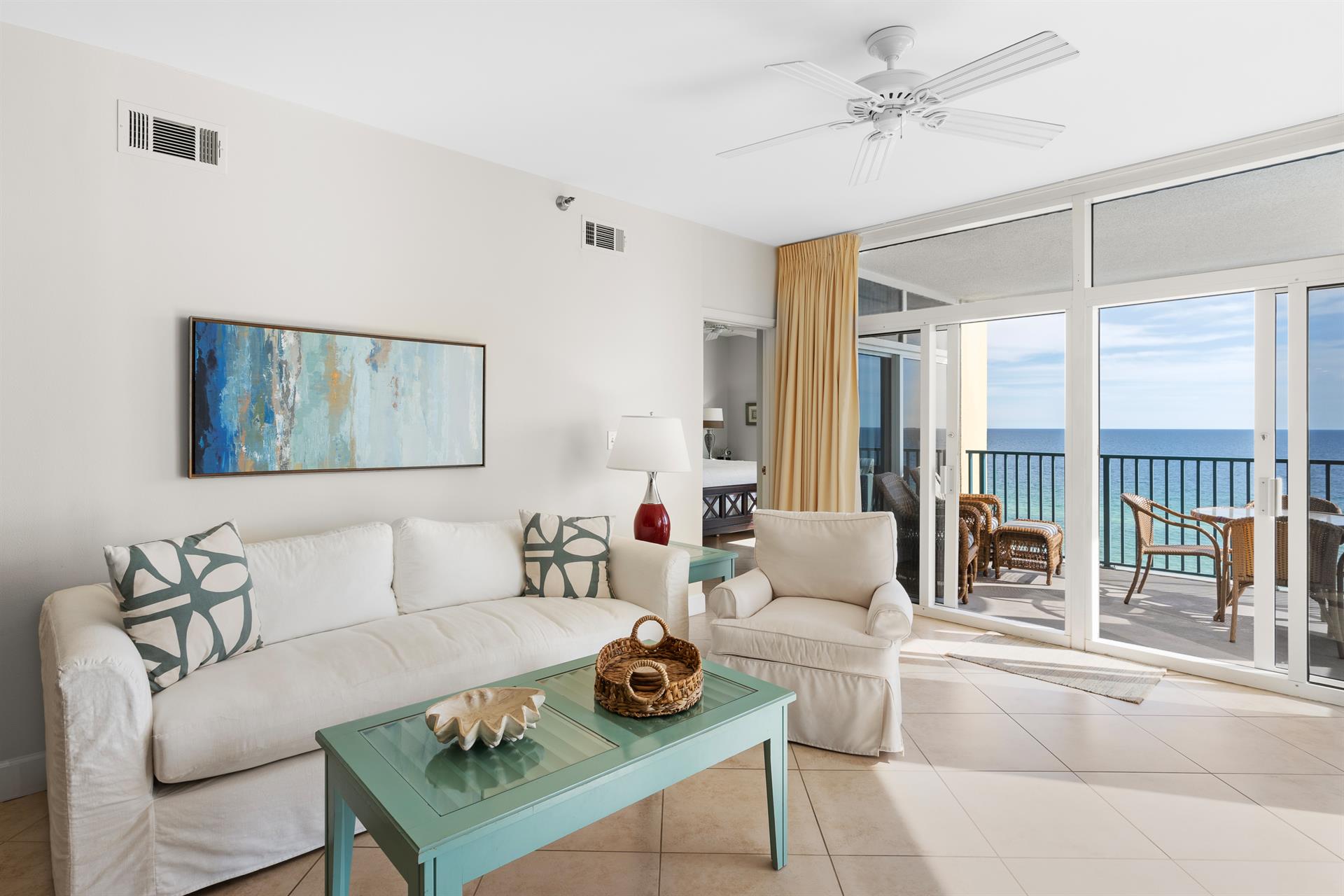 Living Room with Private Balcony