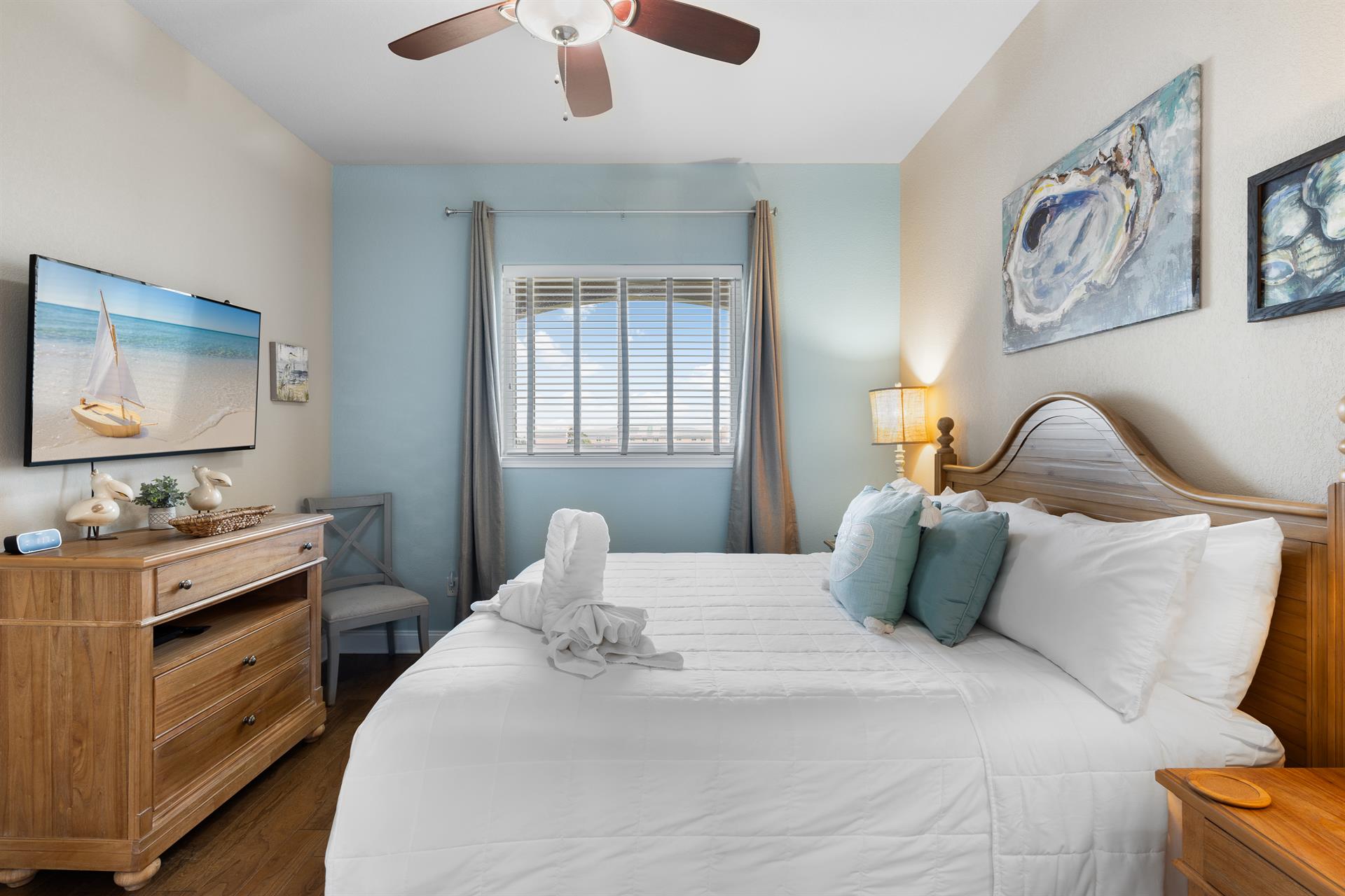 Primary Bedroom with King Bed and Flat Screen TV
